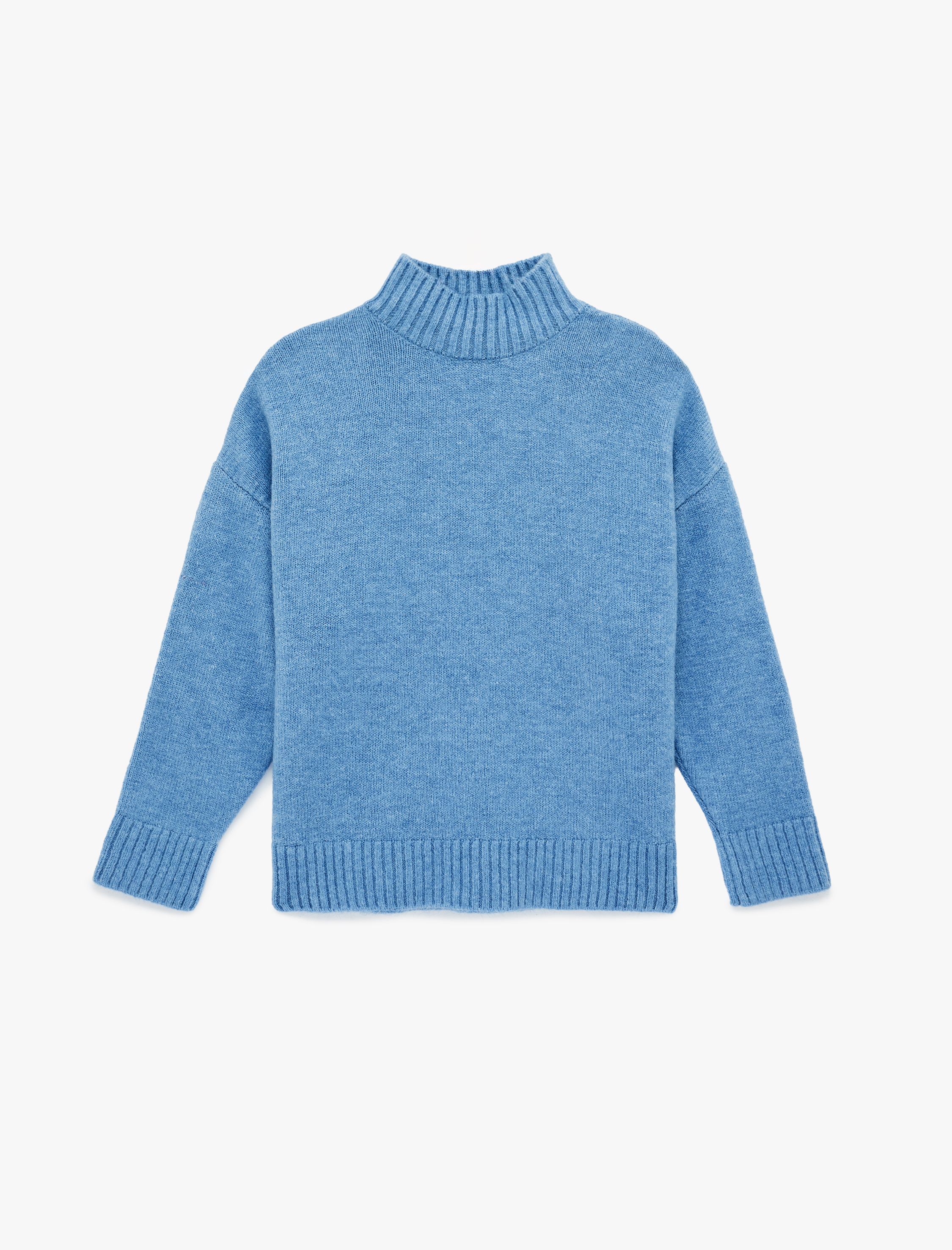   Dik Yaka Uzun Kollu Oversize Triko Kazak