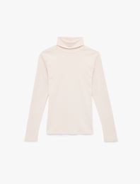 Pamuklu Slim Fit Uzun Kollu Dik Yaka Tişört