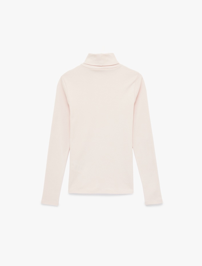  Pamuklu Slim Fit Uzun Kollu Dik Yaka Tişört