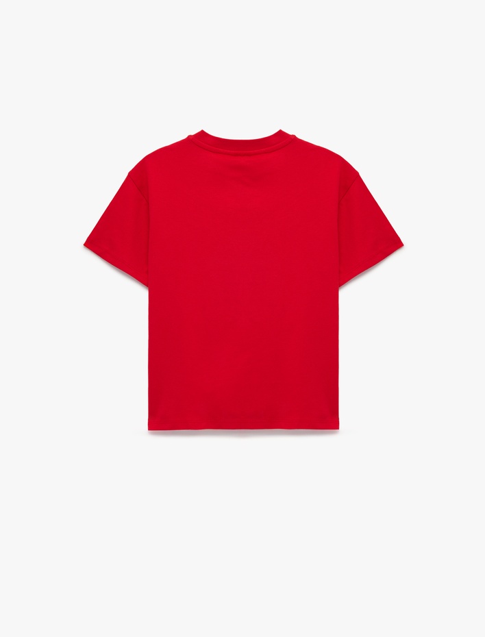 Erkek Çocuk Baskılı Kısa Kollu Bisiklet Yaka Pamuklu Oversize Tişört