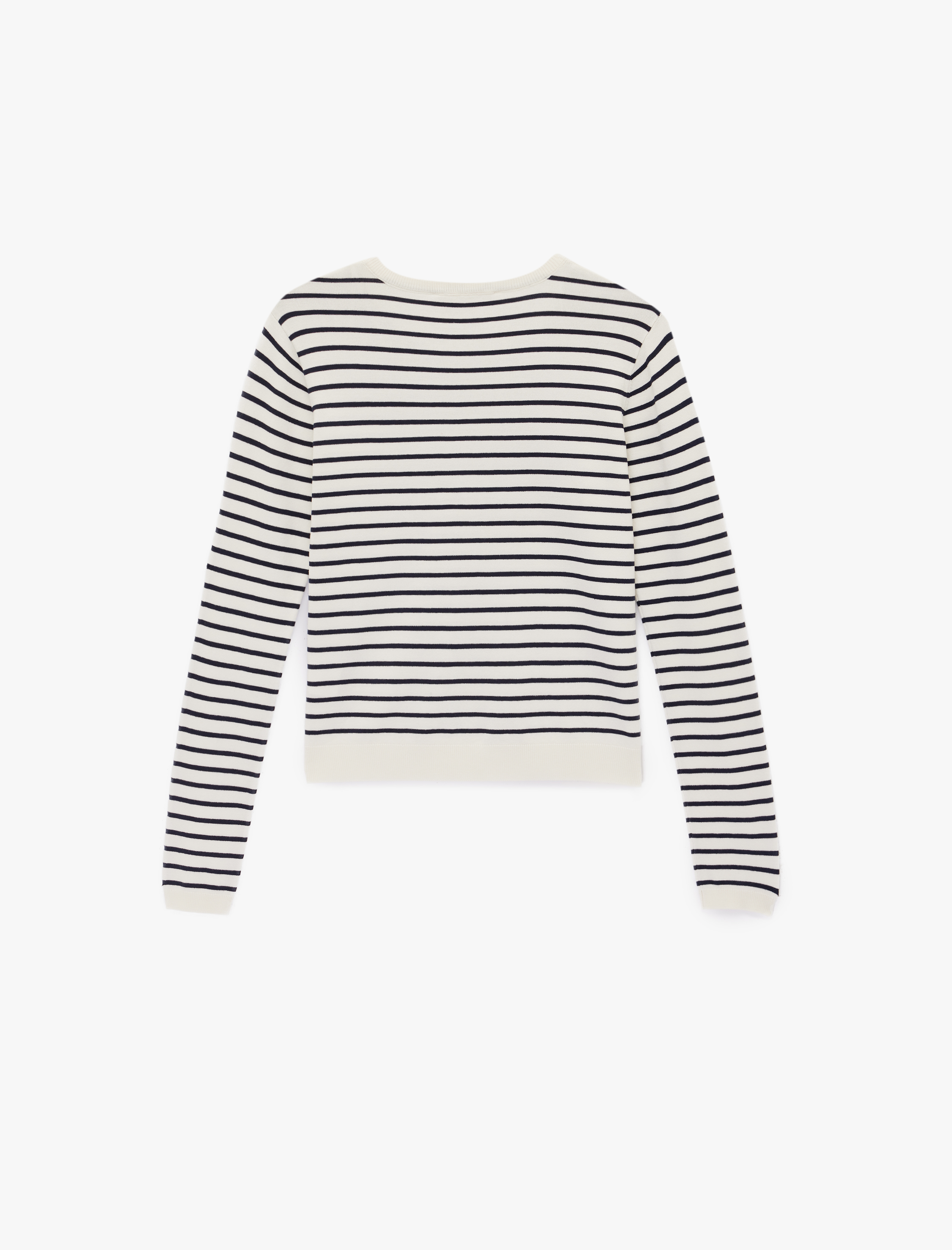   Uzun Kollu Bisiklet Yaka Çizgili Triko Kazak