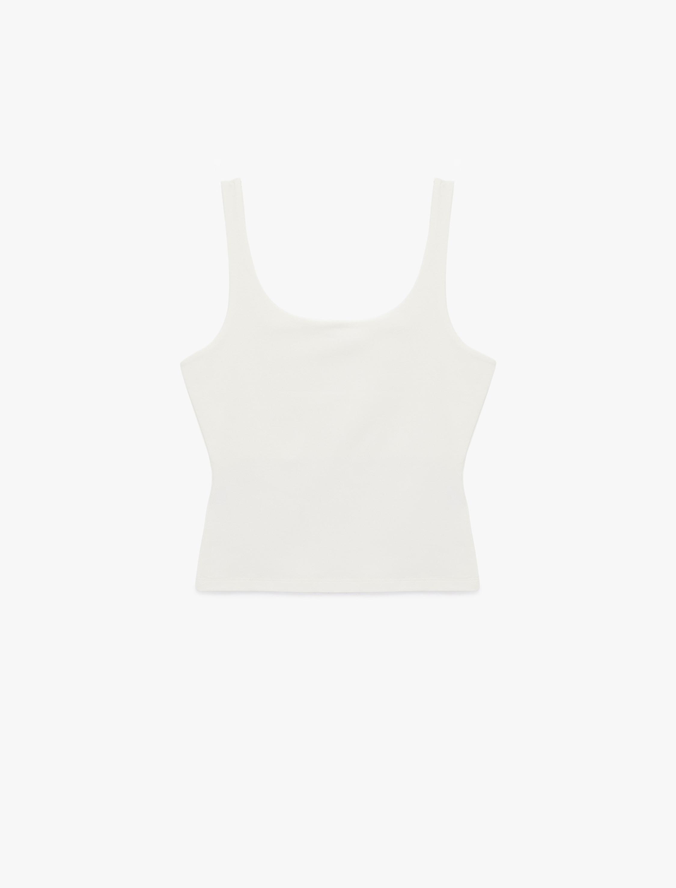   Slim Fit Kolsuz Kare Yaka Pamuklu Bluz