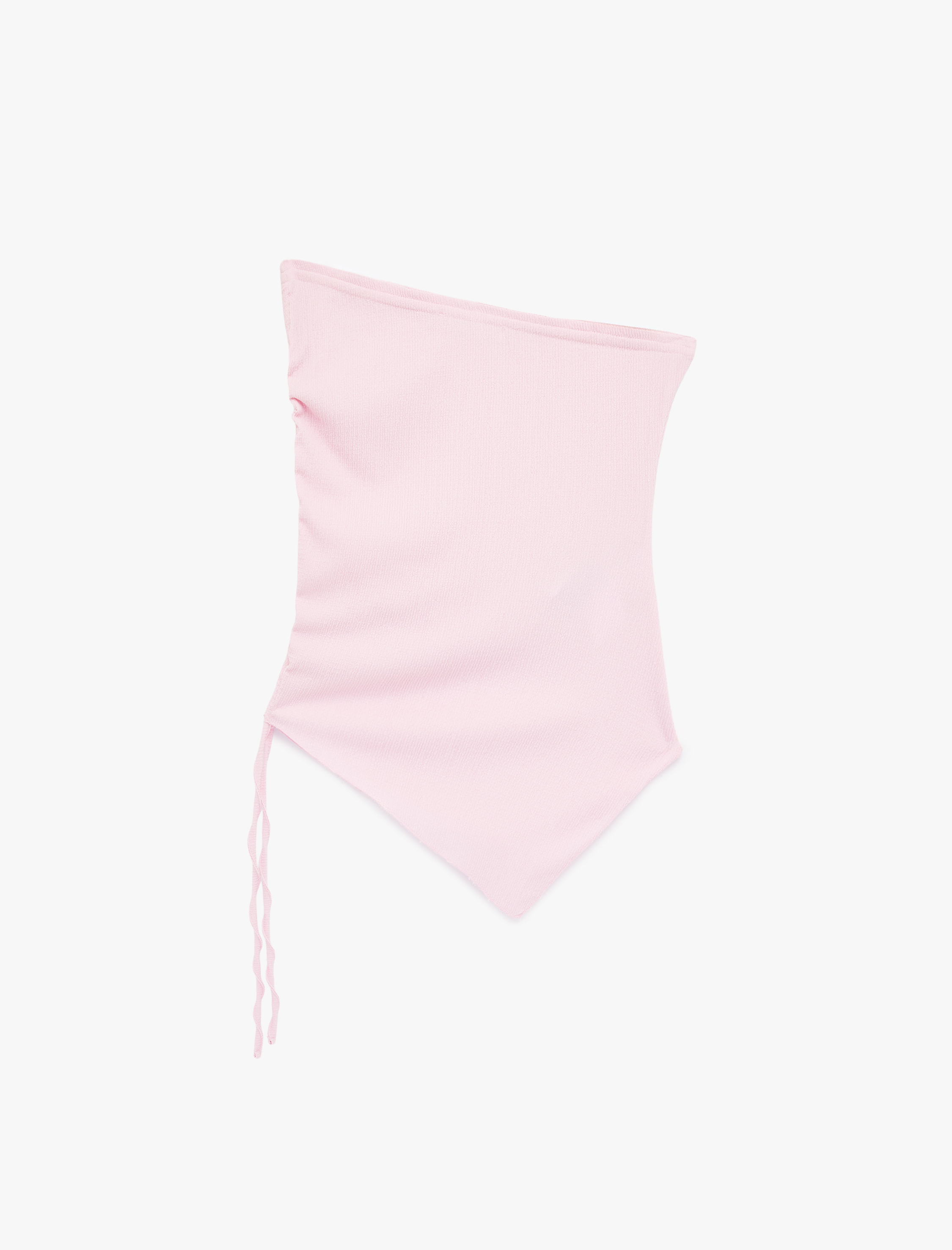   Straplez Kolsuz Slim Fit Büzgülü Asimetrik Bluz