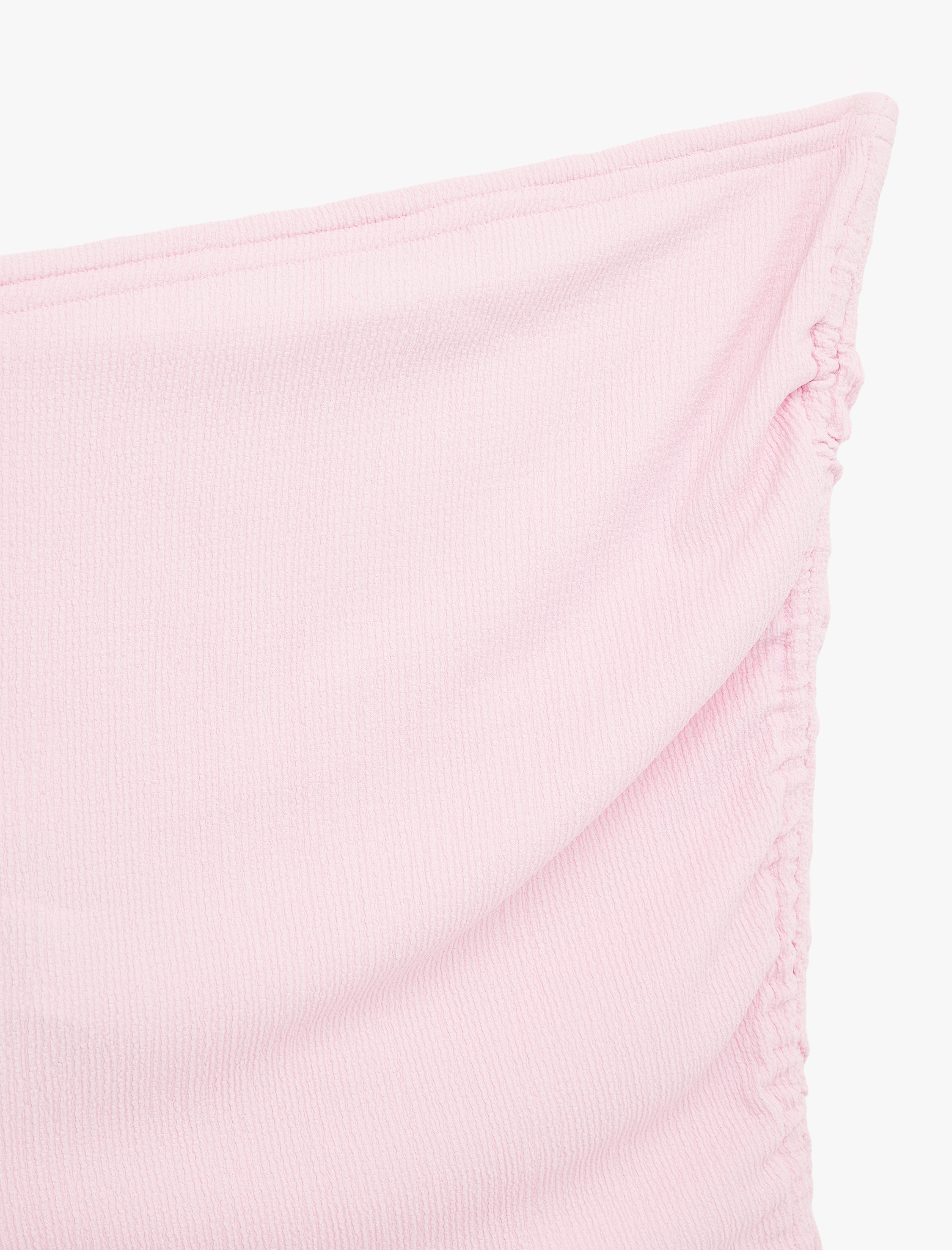   Straplez Kolsuz Slim Fit Büzgülü Asimetrik Bluz