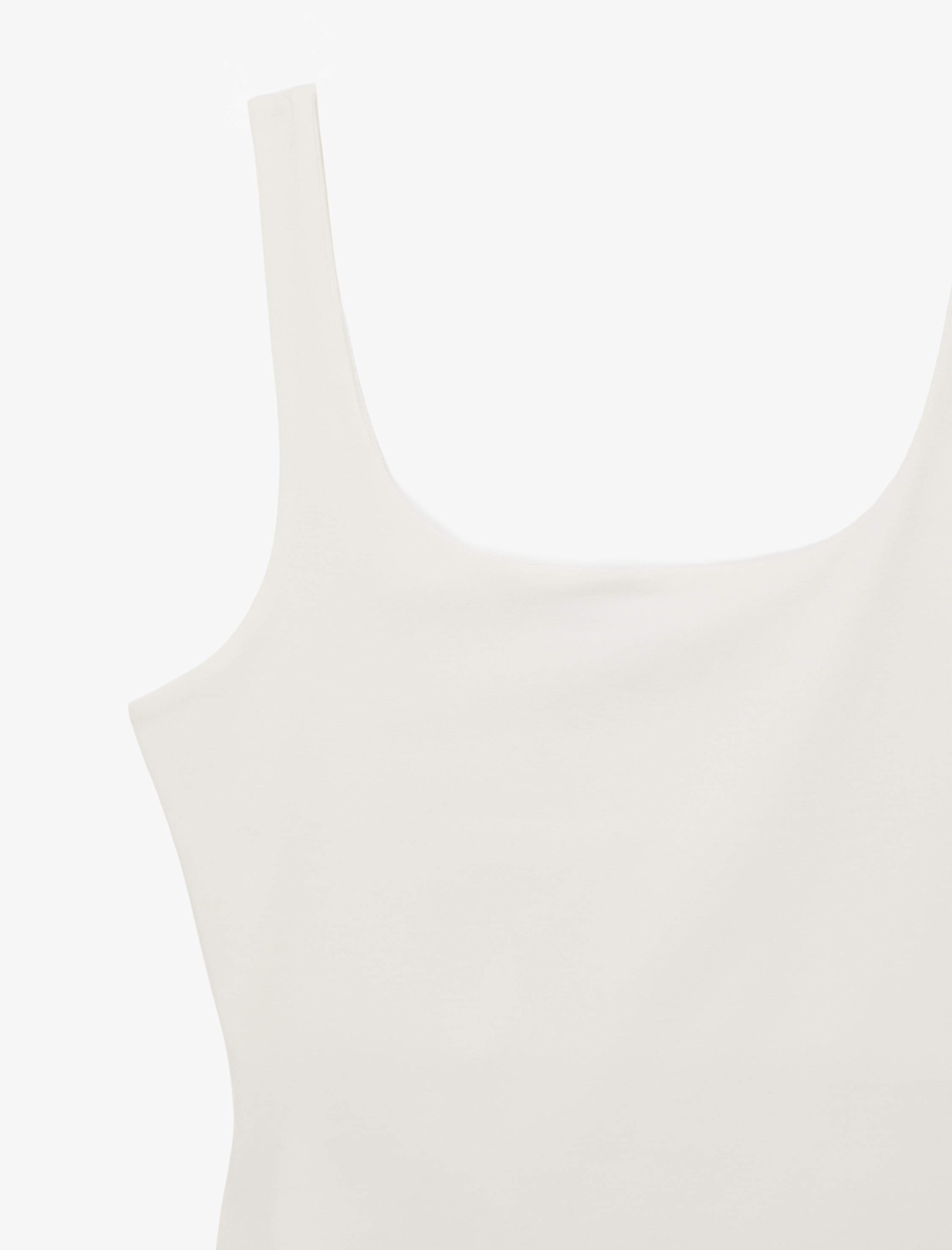   Slim Fit Kolsuz Kare Yaka Pamuklu Bluz