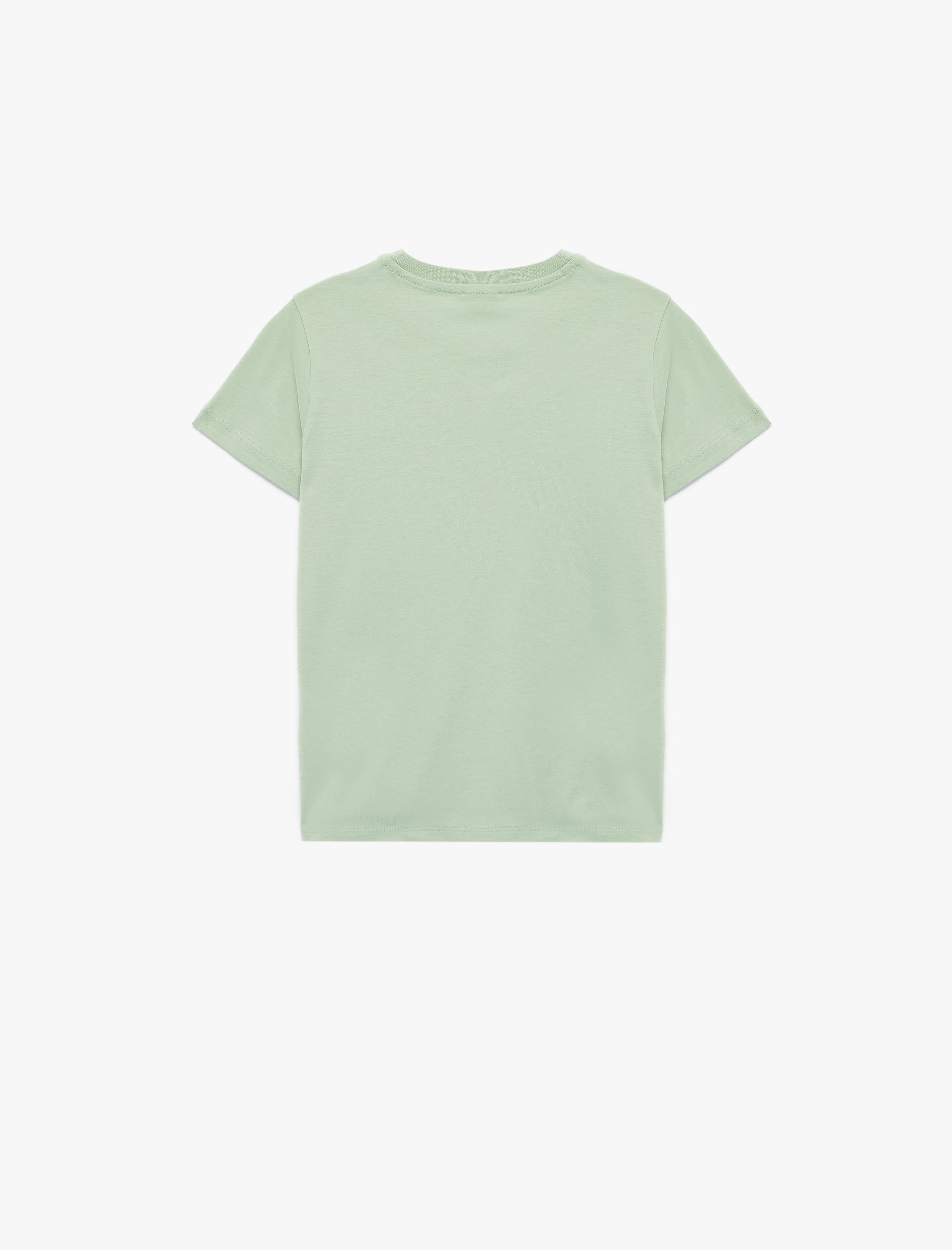  Erkek Çocuk Pamuklu Kısa Kollu Bisiklet Yaka Baskılı Tişört