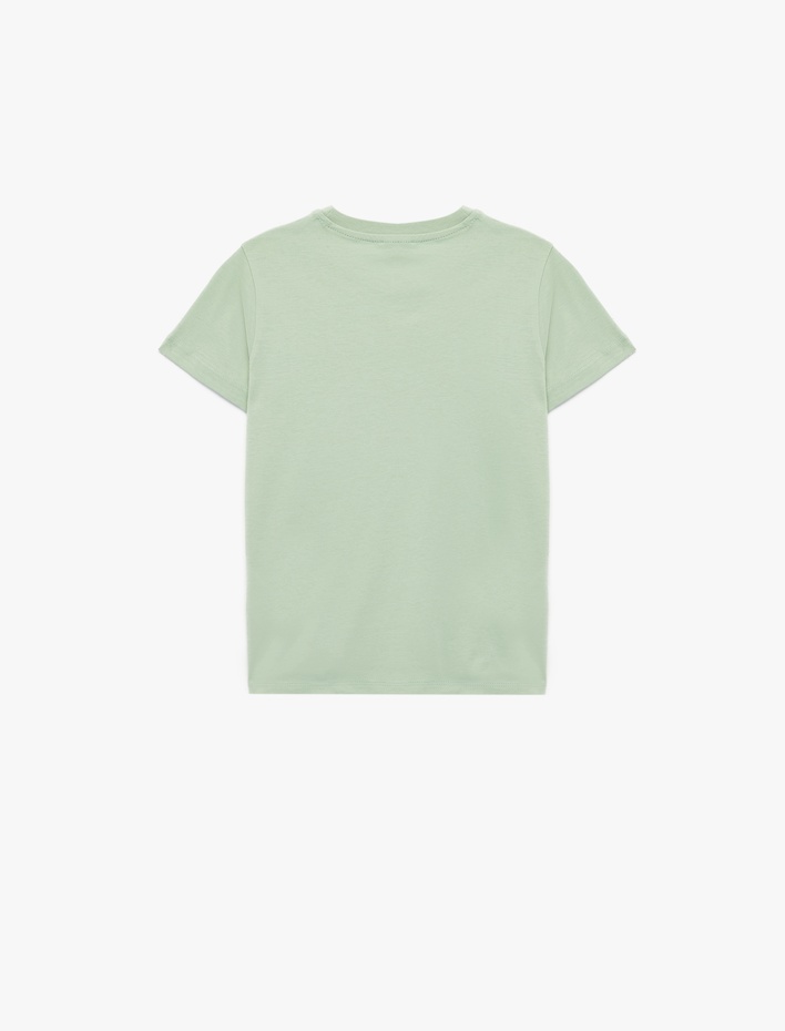 Erkek Çocuk Pamuklu Kısa Kollu Bisiklet Yaka Baskılı Tişört