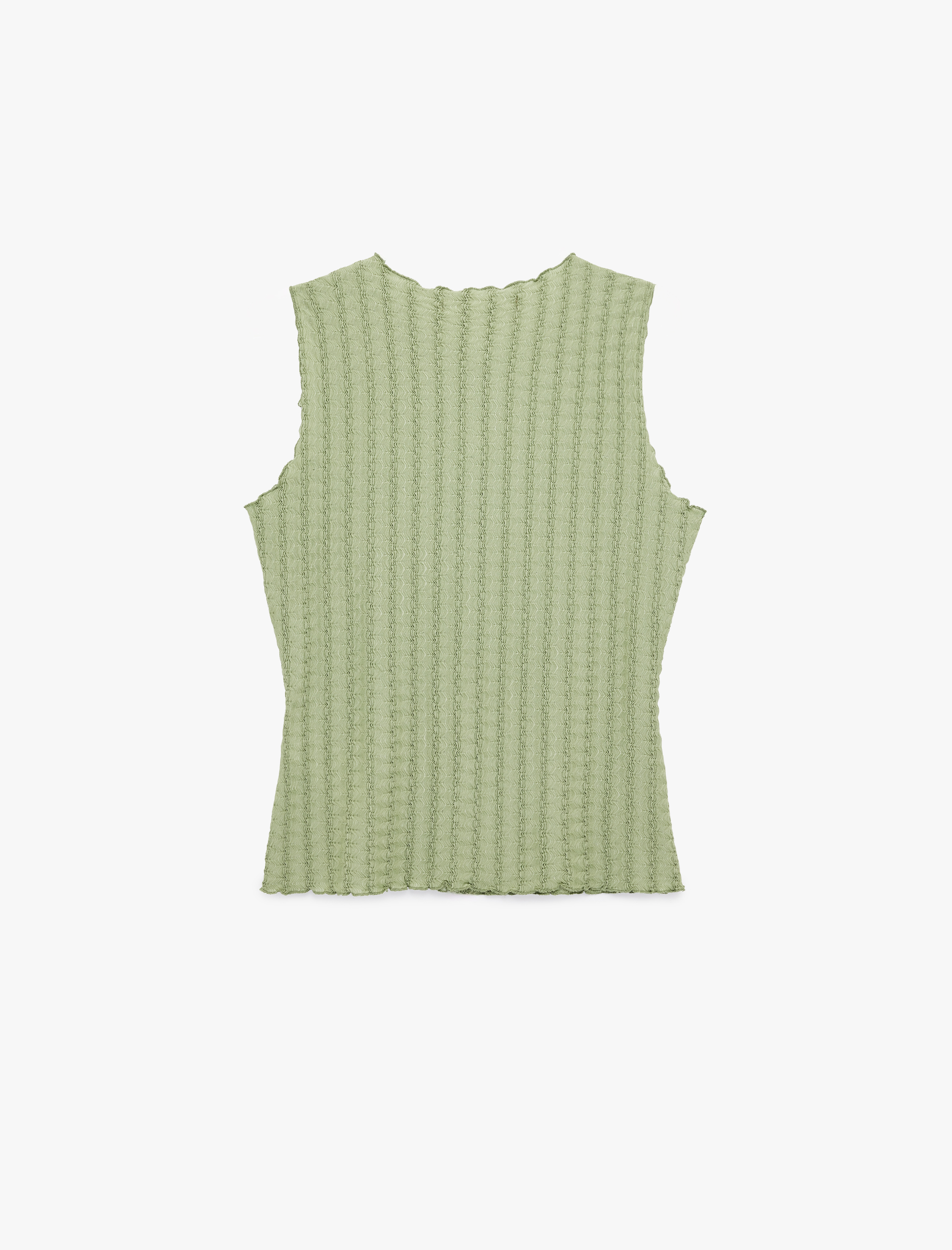   Bürümcük Kumaş Slim Fit Düğmeli Bisiklet Yaka Yelek