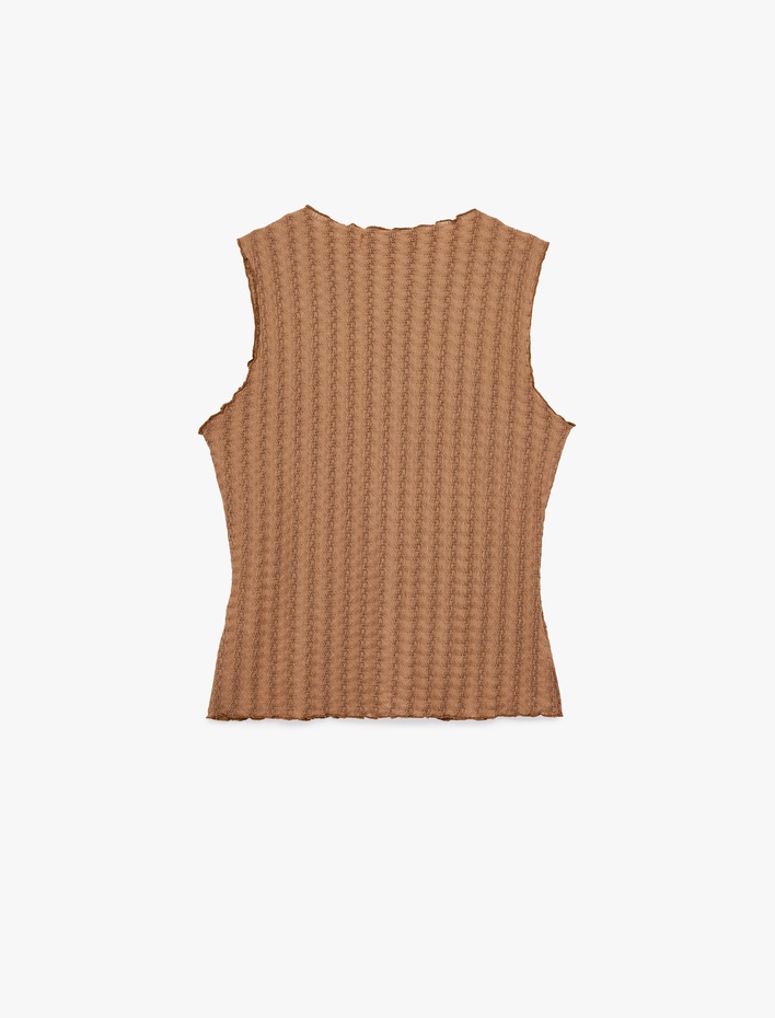  Bürümcük Kumaş Slim Fit Düğmeli Bisiklet Yaka Yelek