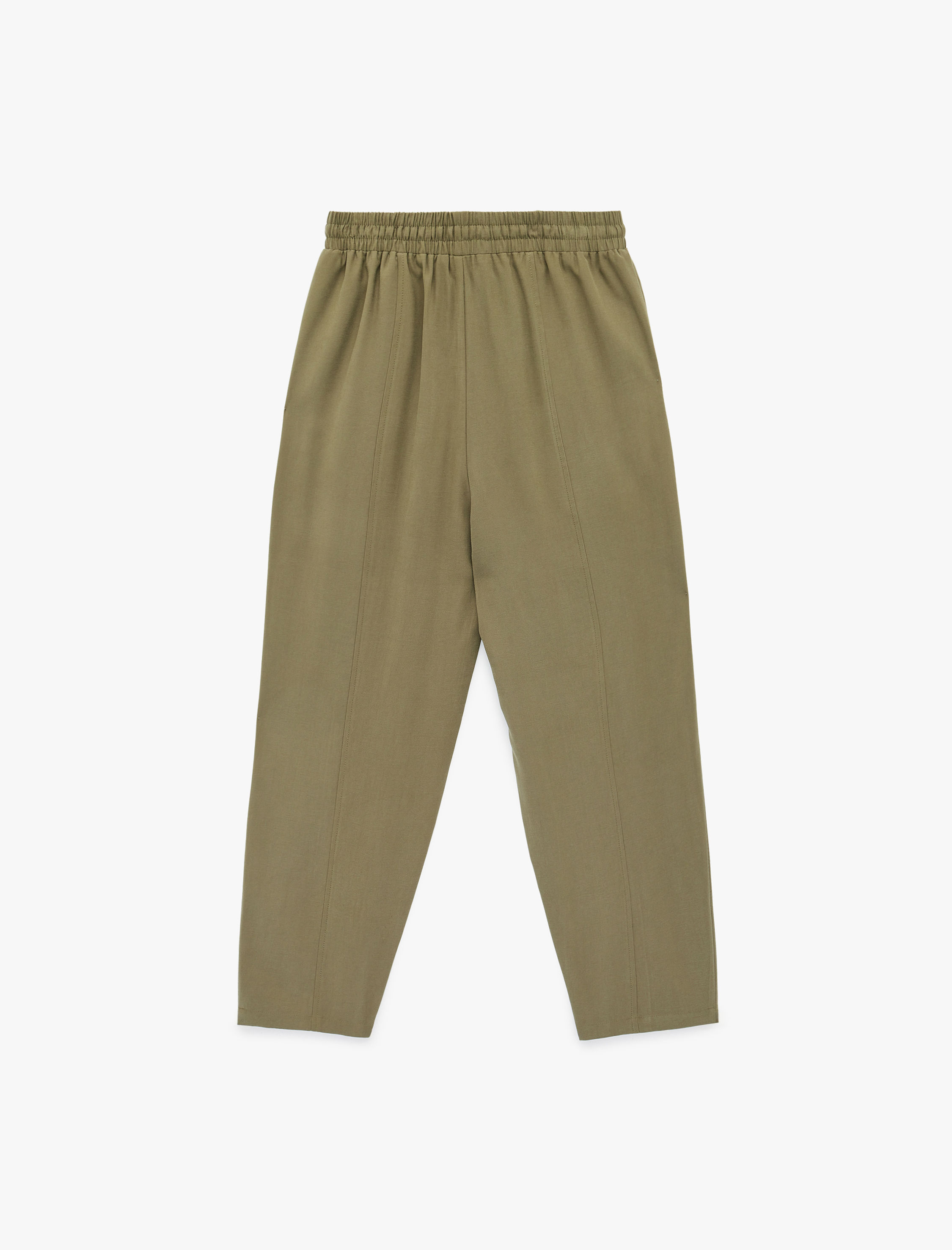   Beli Lastikli Viskon Kupro Kumaş Havuç Pantolon