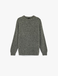 Regular Fit Uzun Kollu Bisiklet Yaka Triko Kazak