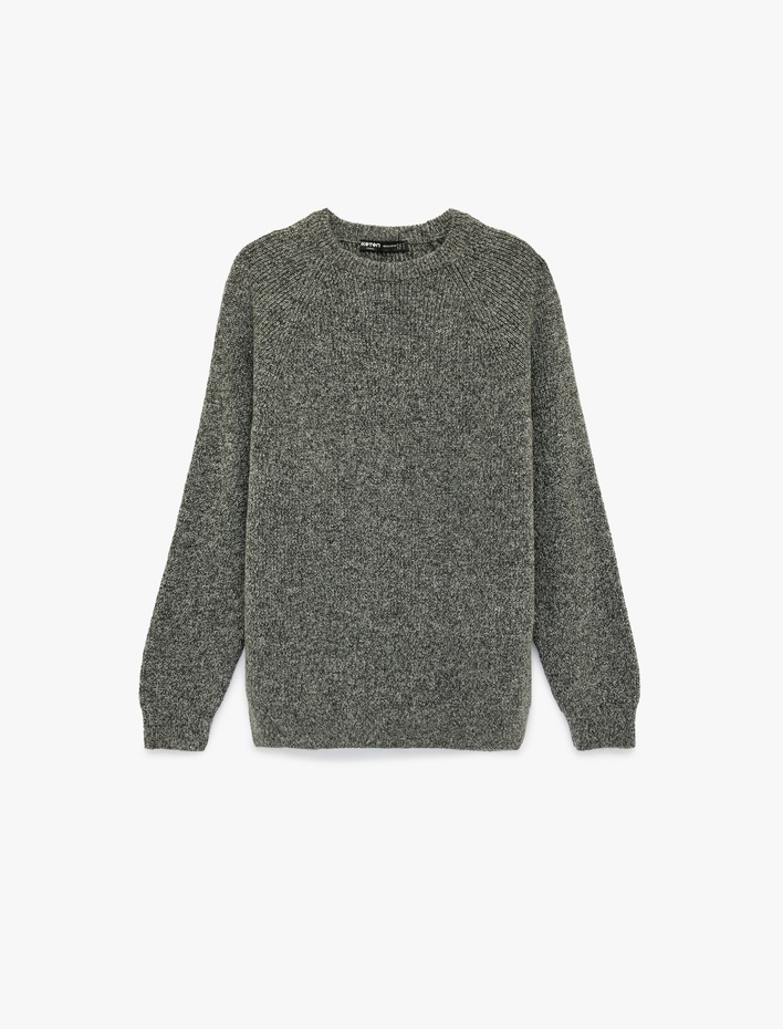  Regular Fit Uzun Kollu Bisiklet Yaka Triko Kazak