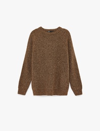 Regular Fit Uzun Kollu Bisiklet Yaka Triko Kazak