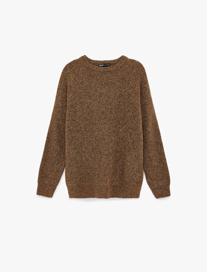  Regular Fit Uzun Kollu Bisiklet Yaka Triko Kazak