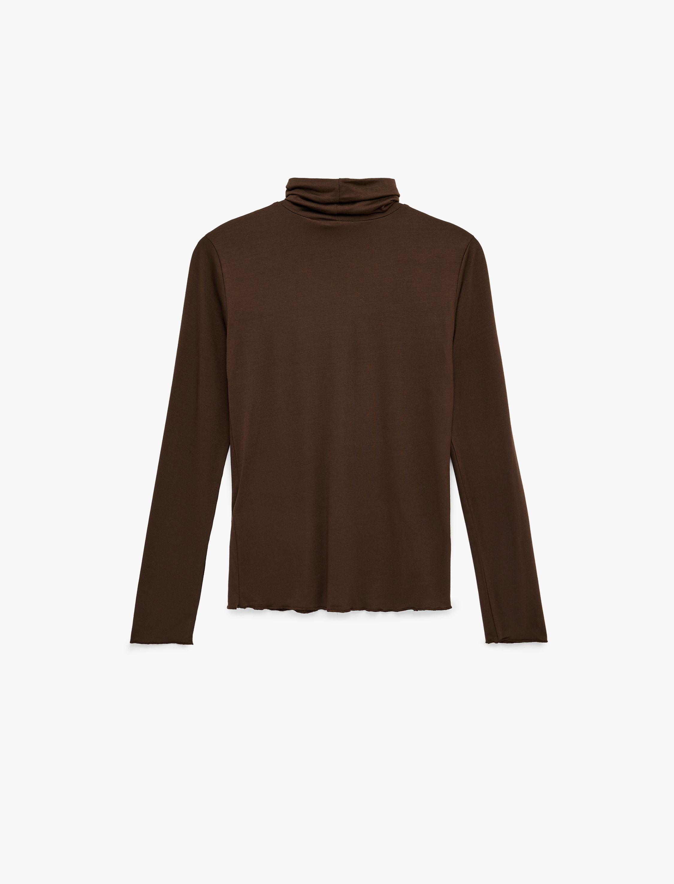   Viskon Slim Fit Uzun Kollu Balıkçı Yaka Tişört