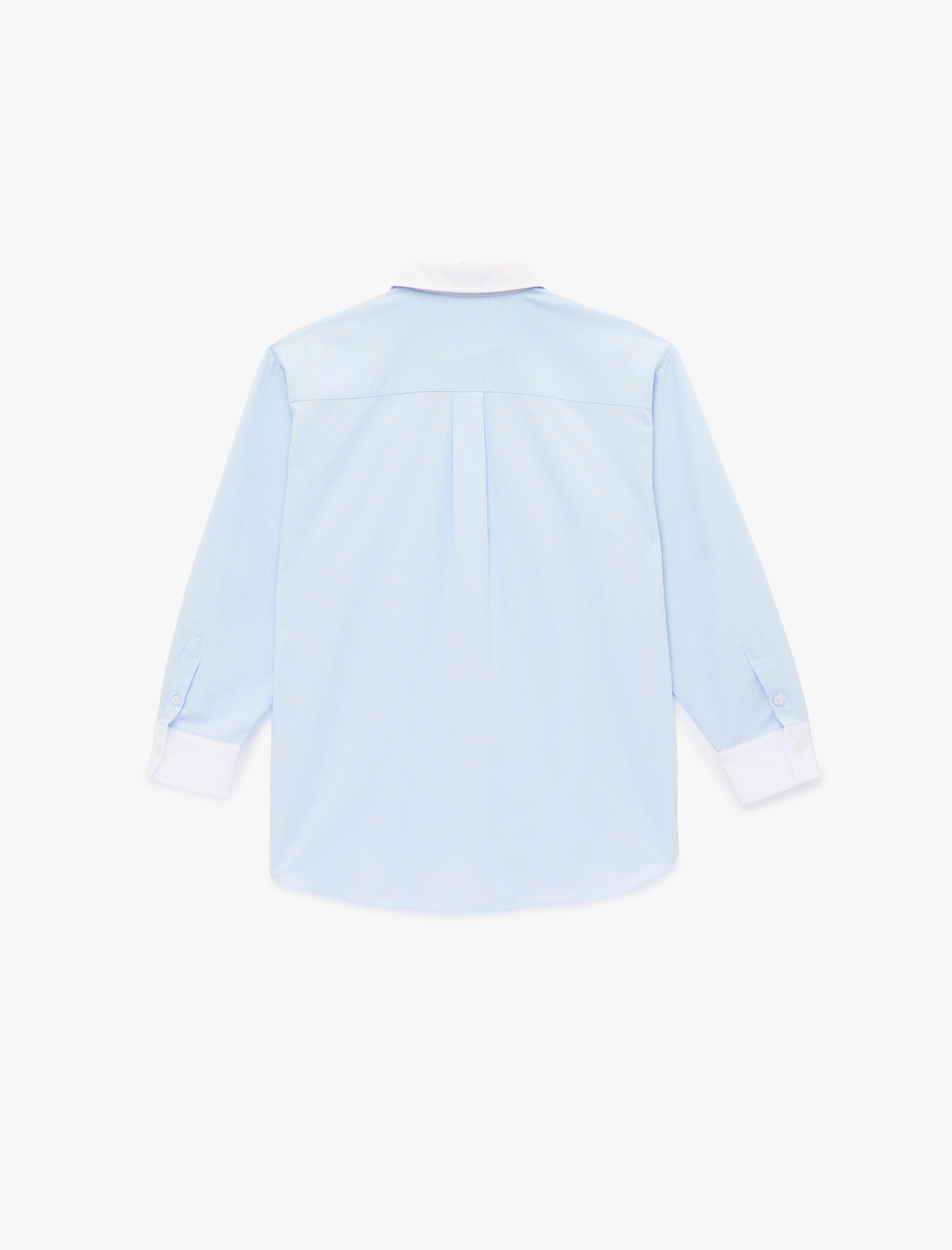   Slim Fit Yaka Detaylı Düğmeli Uzun Kollu Gömlek