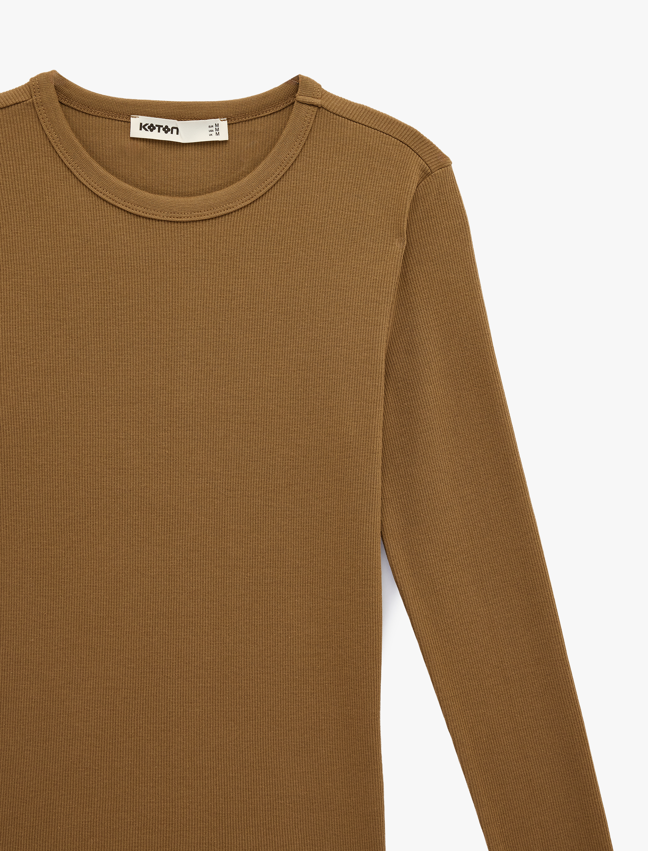   Pamuklu Slim Fit Uzun Kollu Bisiklet Yaka Tişört