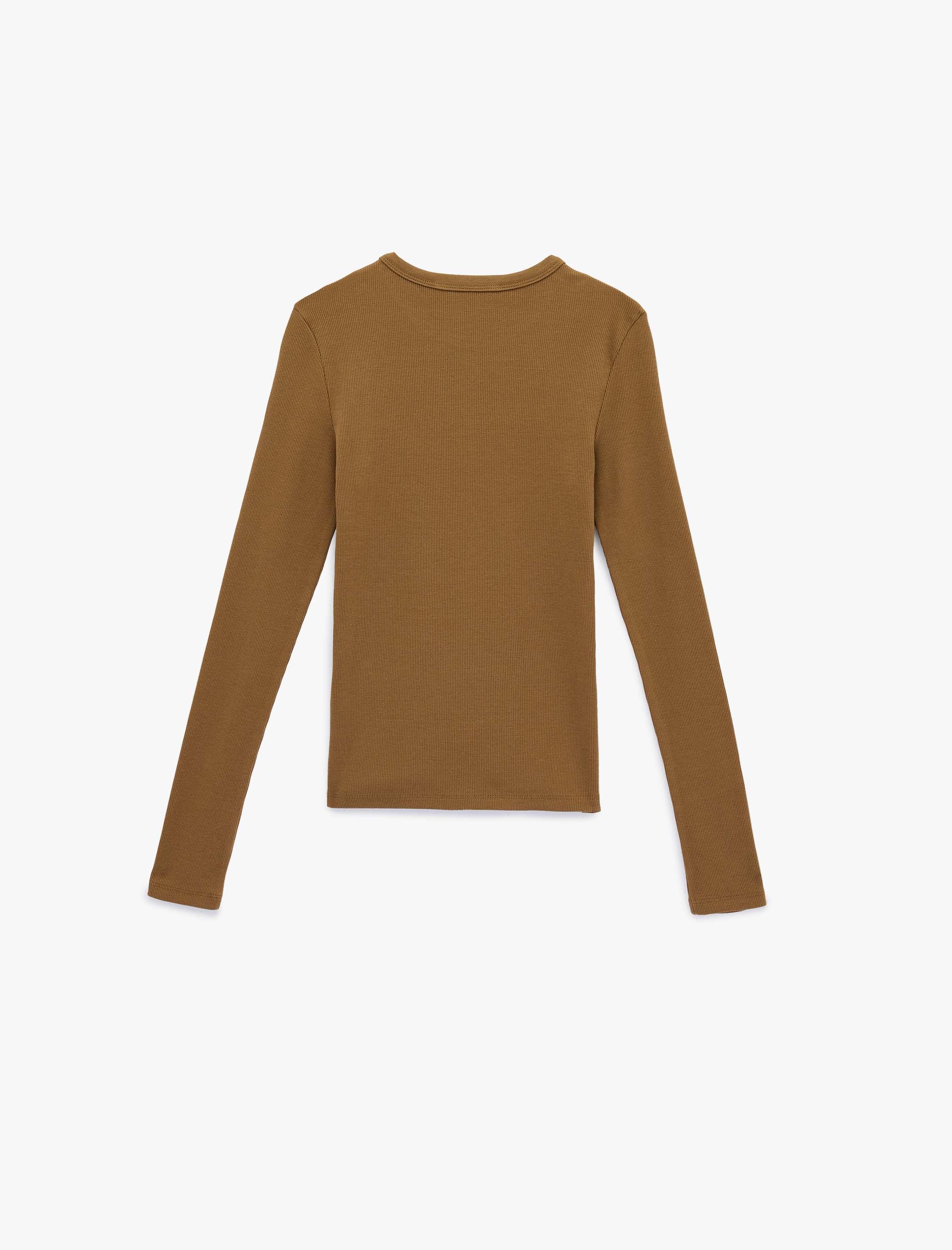   Pamuklu Slim Fit Uzun Kollu Bisiklet Yaka Tişört