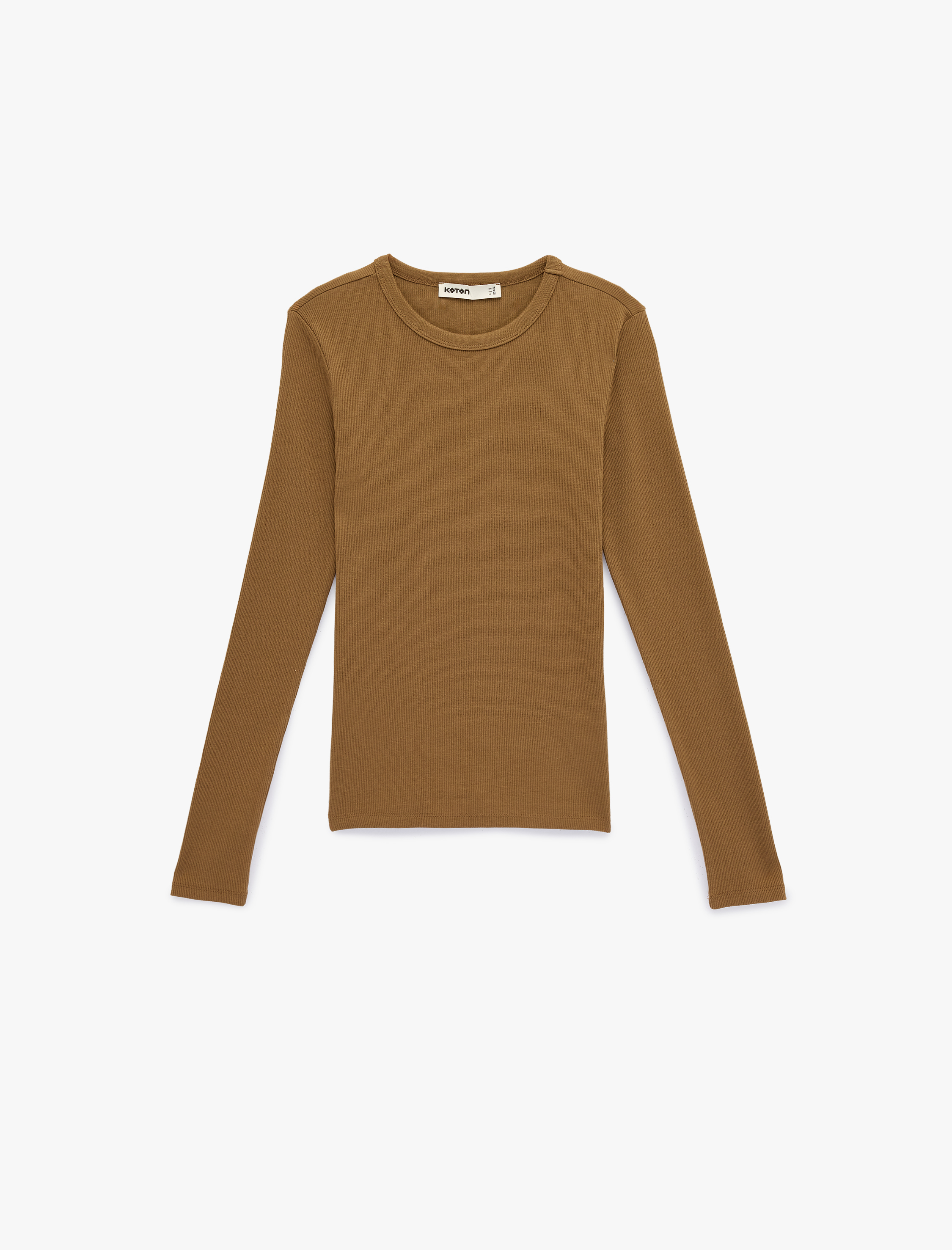   Pamuklu Slim Fit Uzun Kollu Bisiklet Yaka Tişört