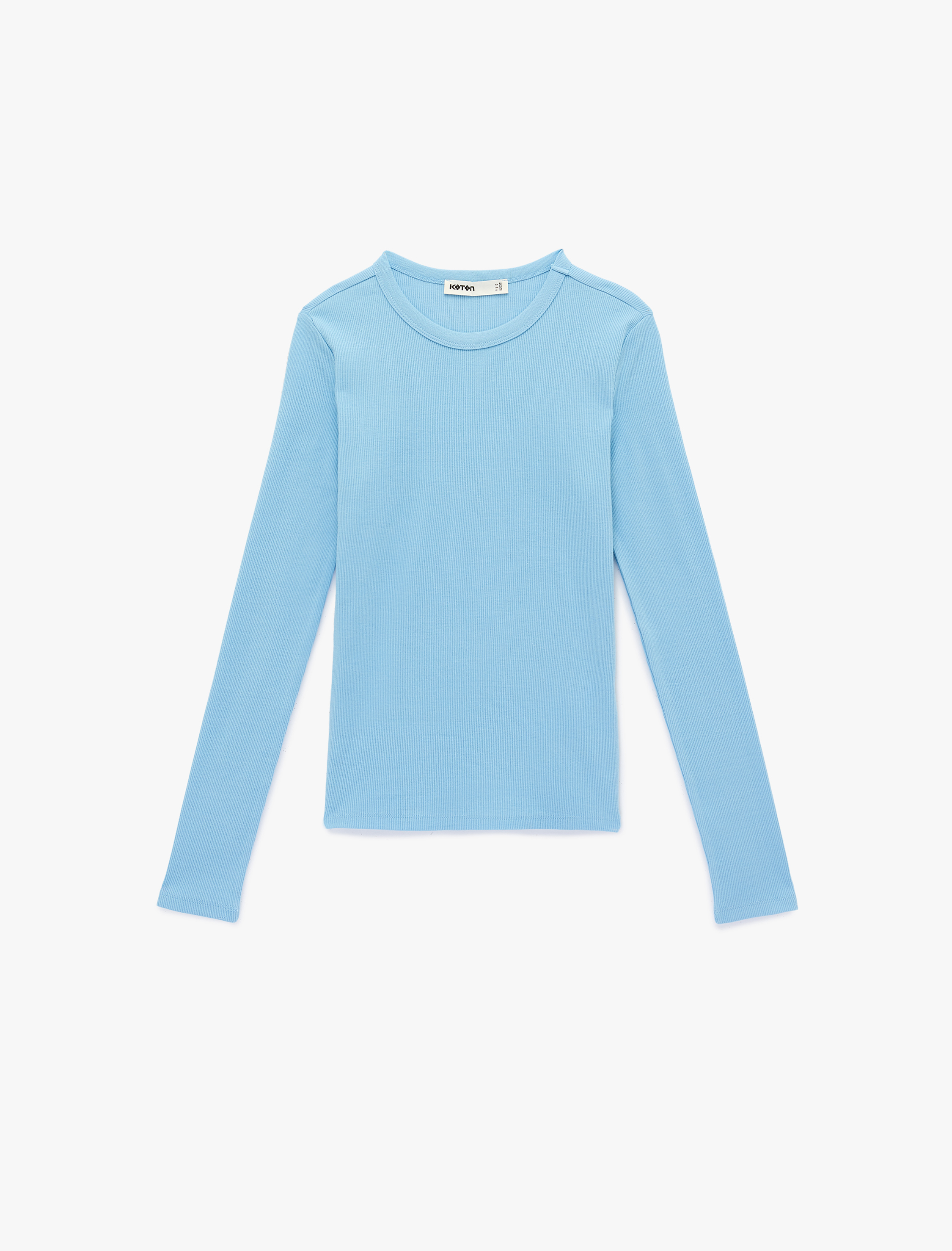   Pamuklu Slim Fit Uzun Kollu Bisiklet Yaka Tişört