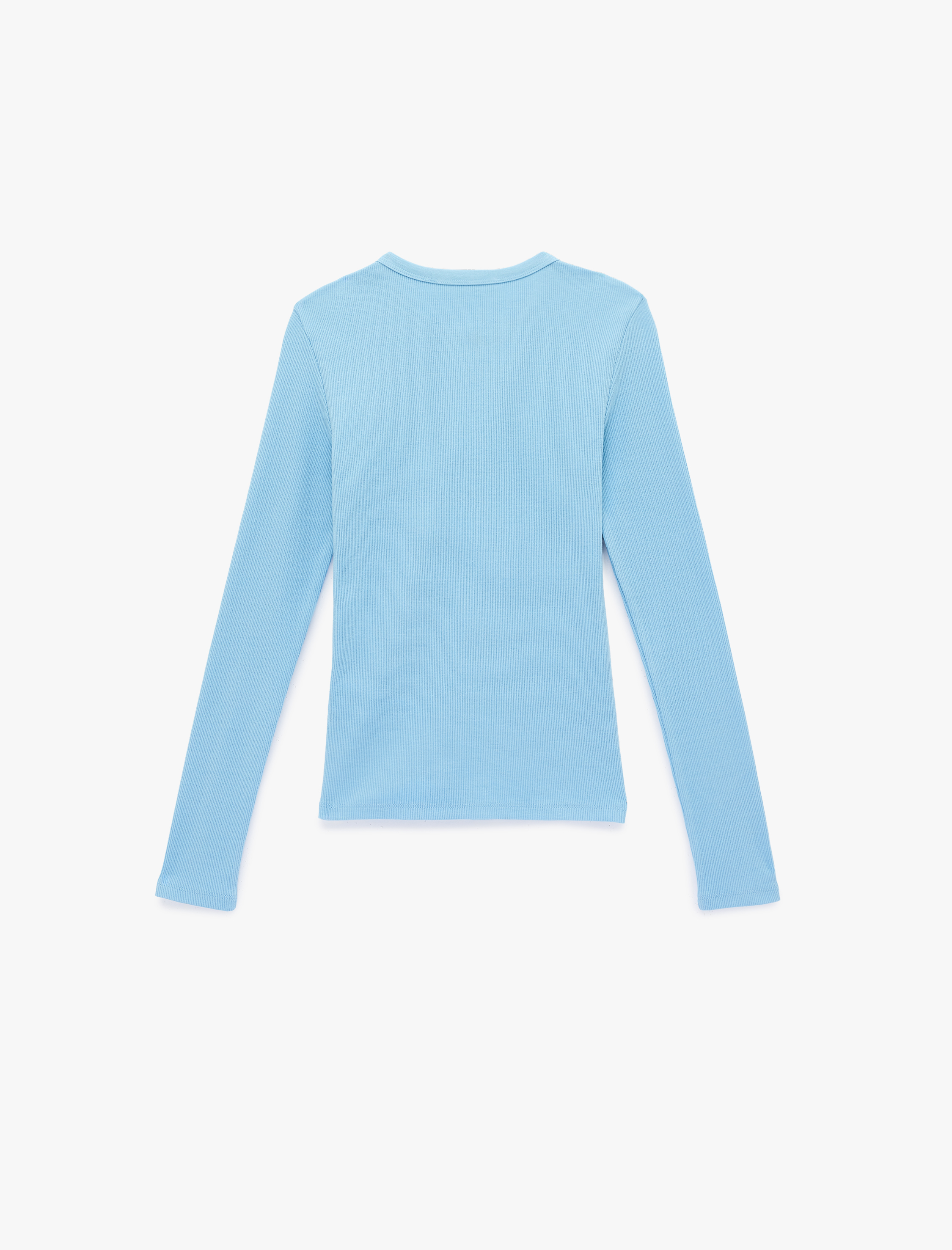   Pamuklu Slim Fit Uzun Kollu Bisiklet Yaka Tişört