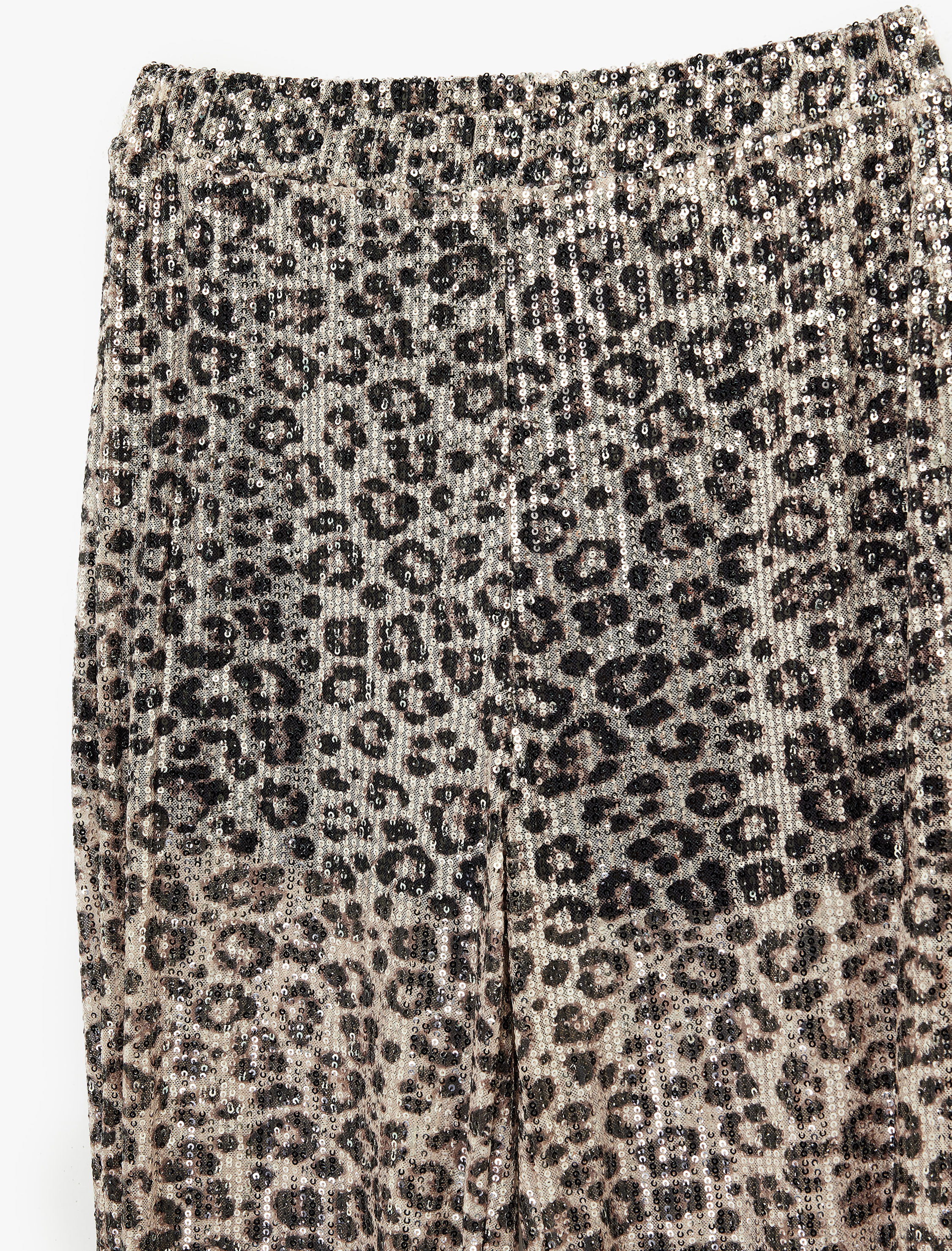   Yüksek Bel Astarlı Yarı Transparan Leopar Desenli Harem Pantolon