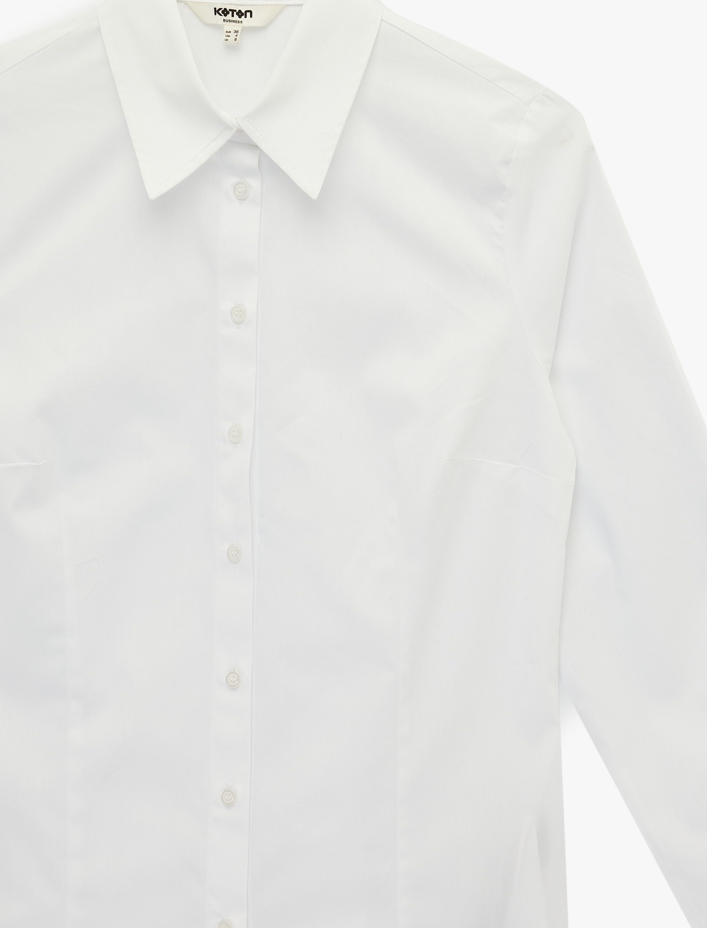   Basic Slim Fit Düğmeli Uzun Kollu Pamuklu Gömlek