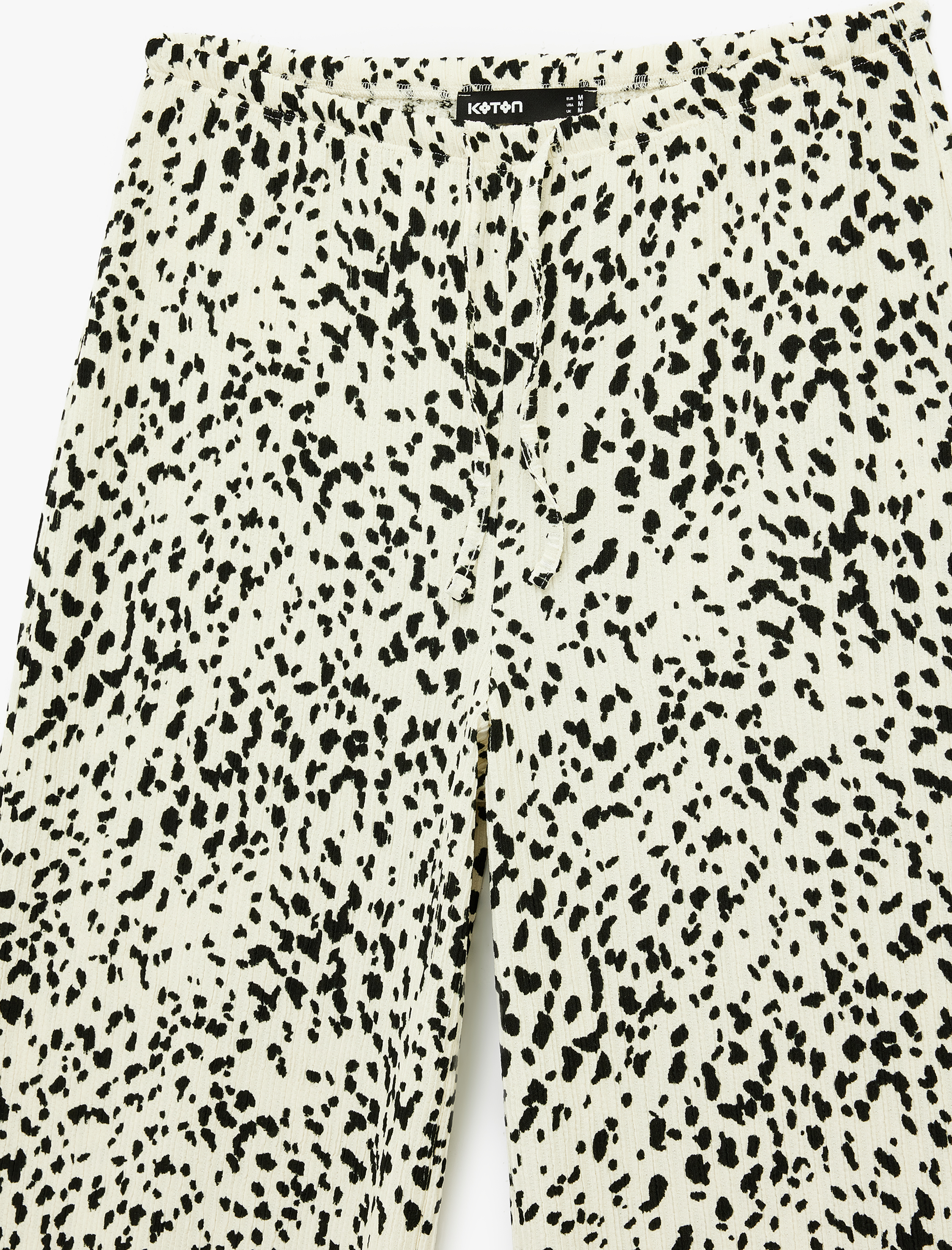   Bürümcük Kumaş Beli Bağcıklı Geniş Paça Bol Pantolon