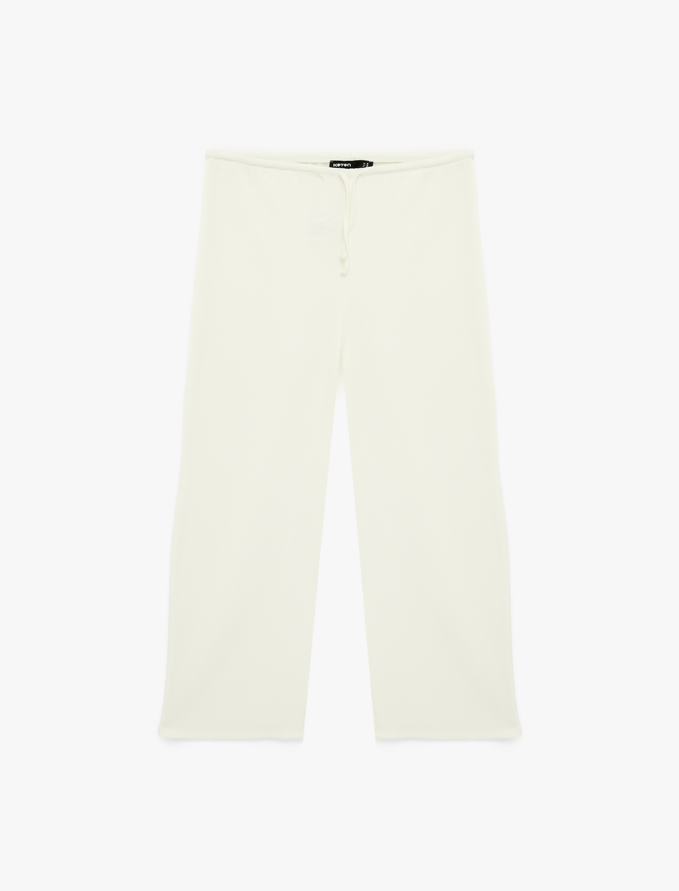   Bürümcük Kumaş Beli Bağcıklı Geniş Paça Bol Pantolon