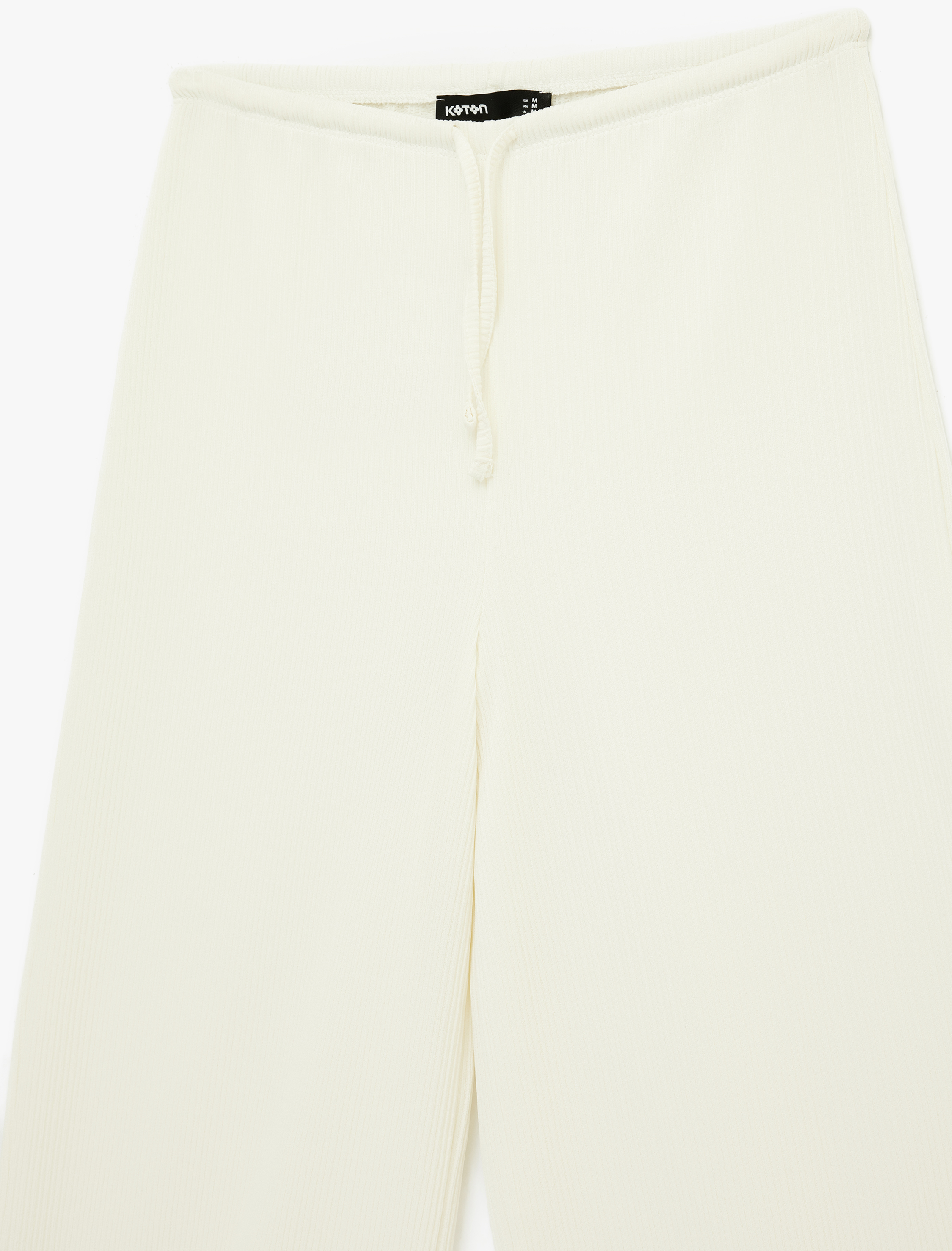   Bürümcük Kumaş Beli Bağcıklı Geniş Paça Bol Pantolon