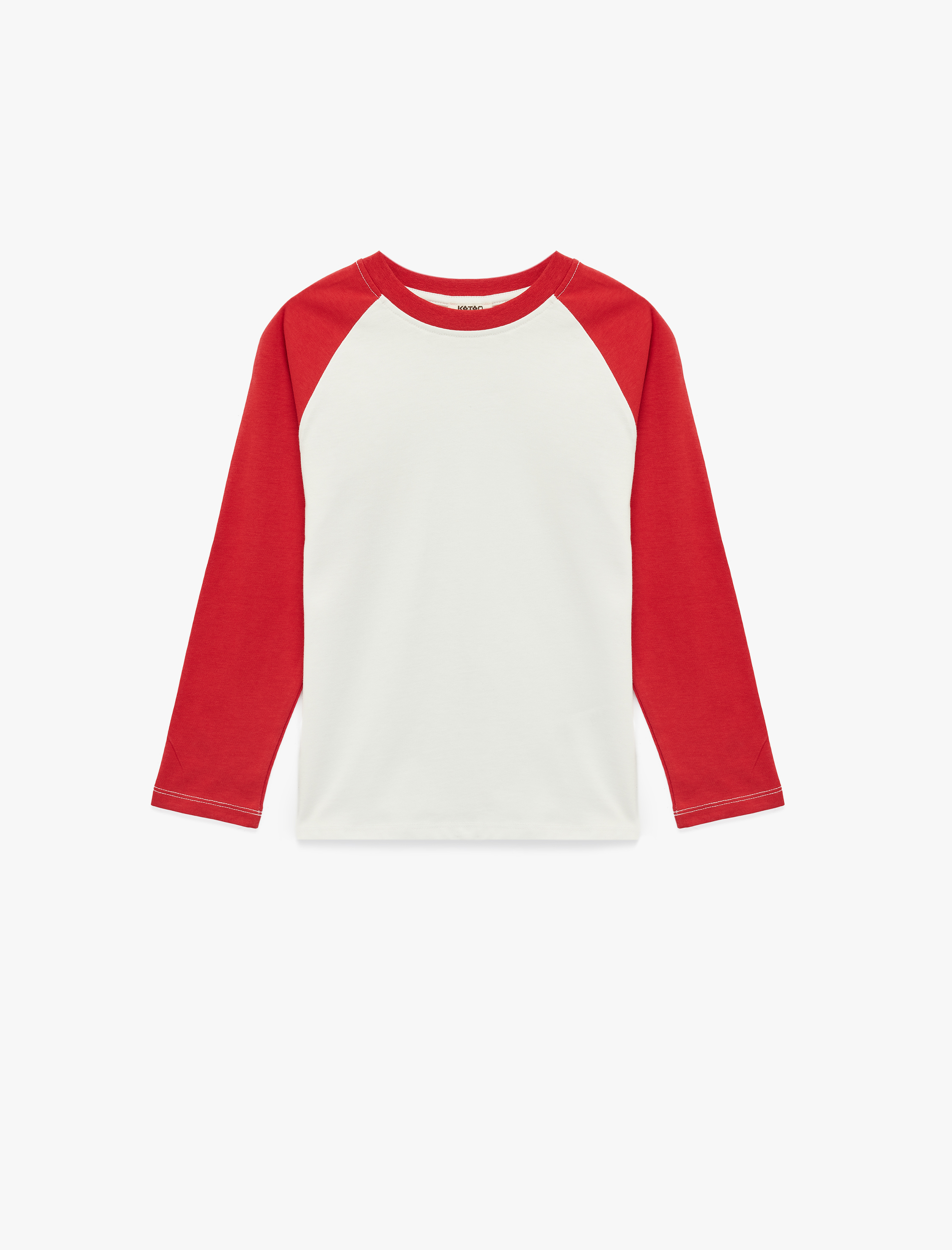  Erkek Çocuk Pamuklu Renk Bloklu Uzun Kollu Bisiklet Yaka Tişört