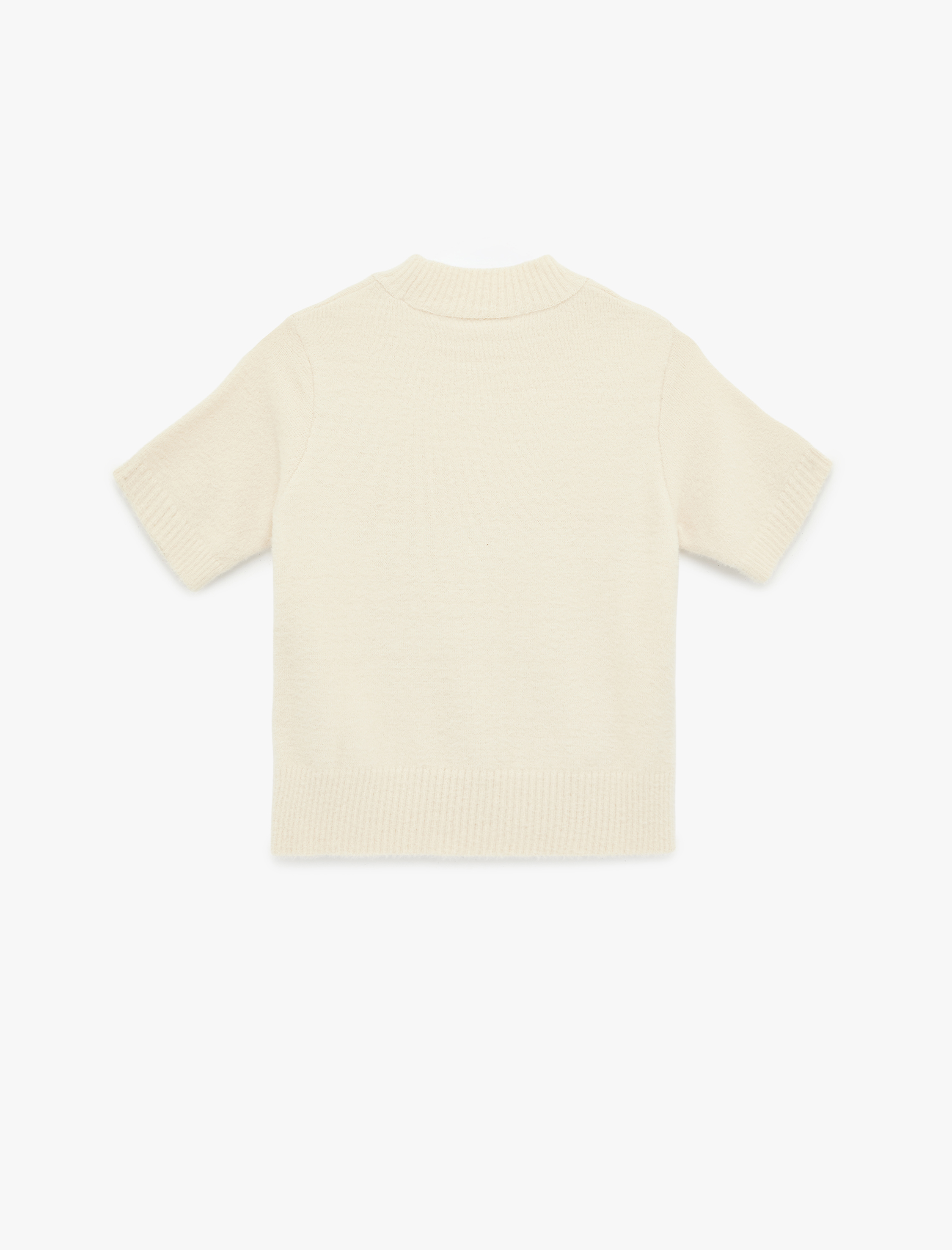   Regular Fit Kısa Kollu Dik Yaka Triko Kazak