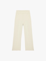 Modal Kumaş Geniş Paça Nervürlü Pantolon