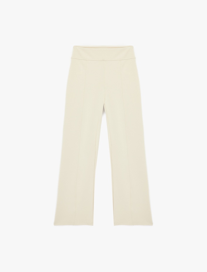  Modal Kumaş Geniş Paça Nervürlü Pantolon