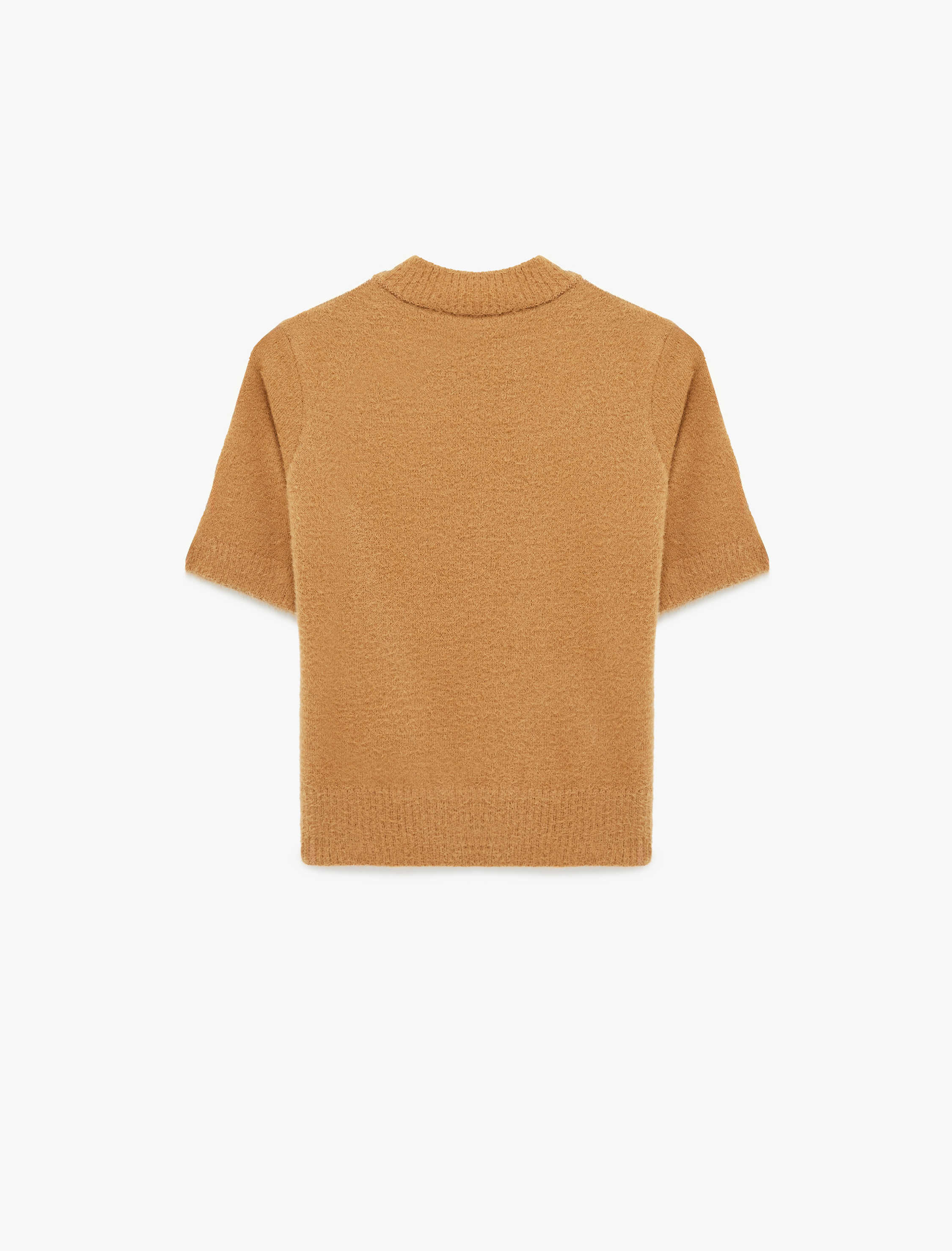   Regular Fit Kısa Kollu Dik Yaka Triko Kazak