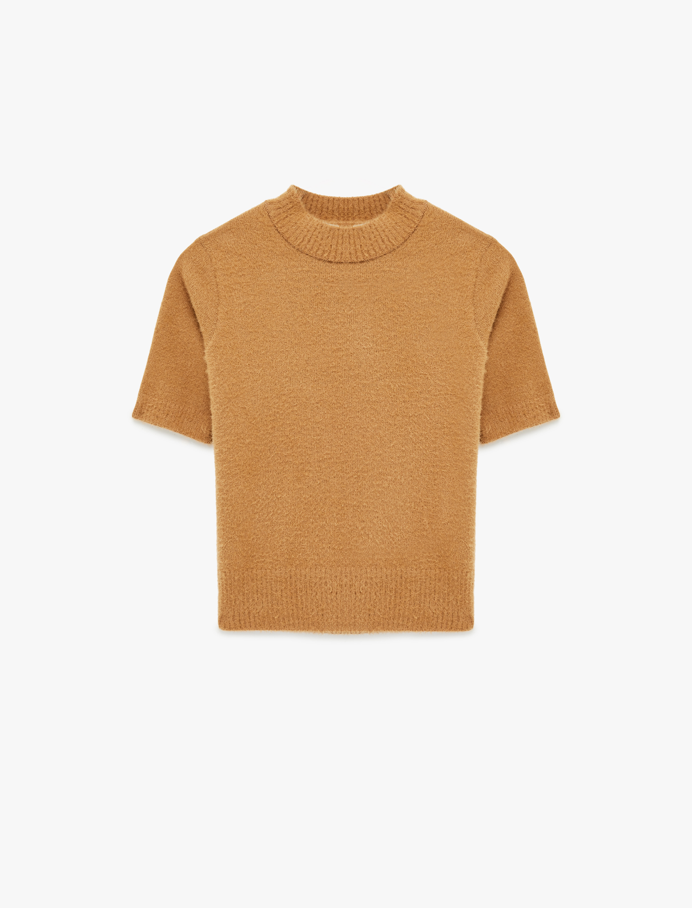   Regular Fit Kısa Kollu Dik Yaka Triko Kazak