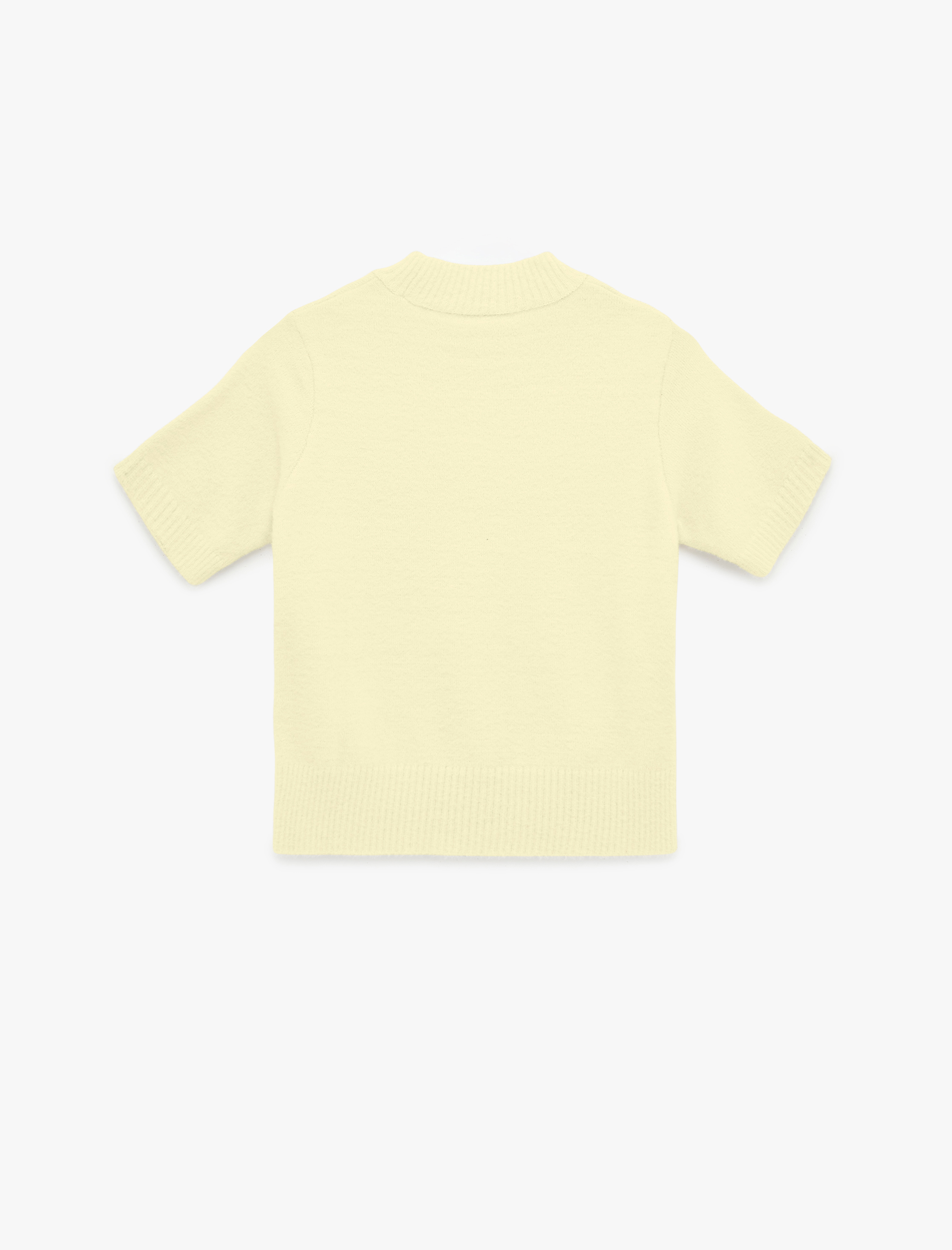   Regular Fit Kısa Kollu Dik Yaka Triko Kazak