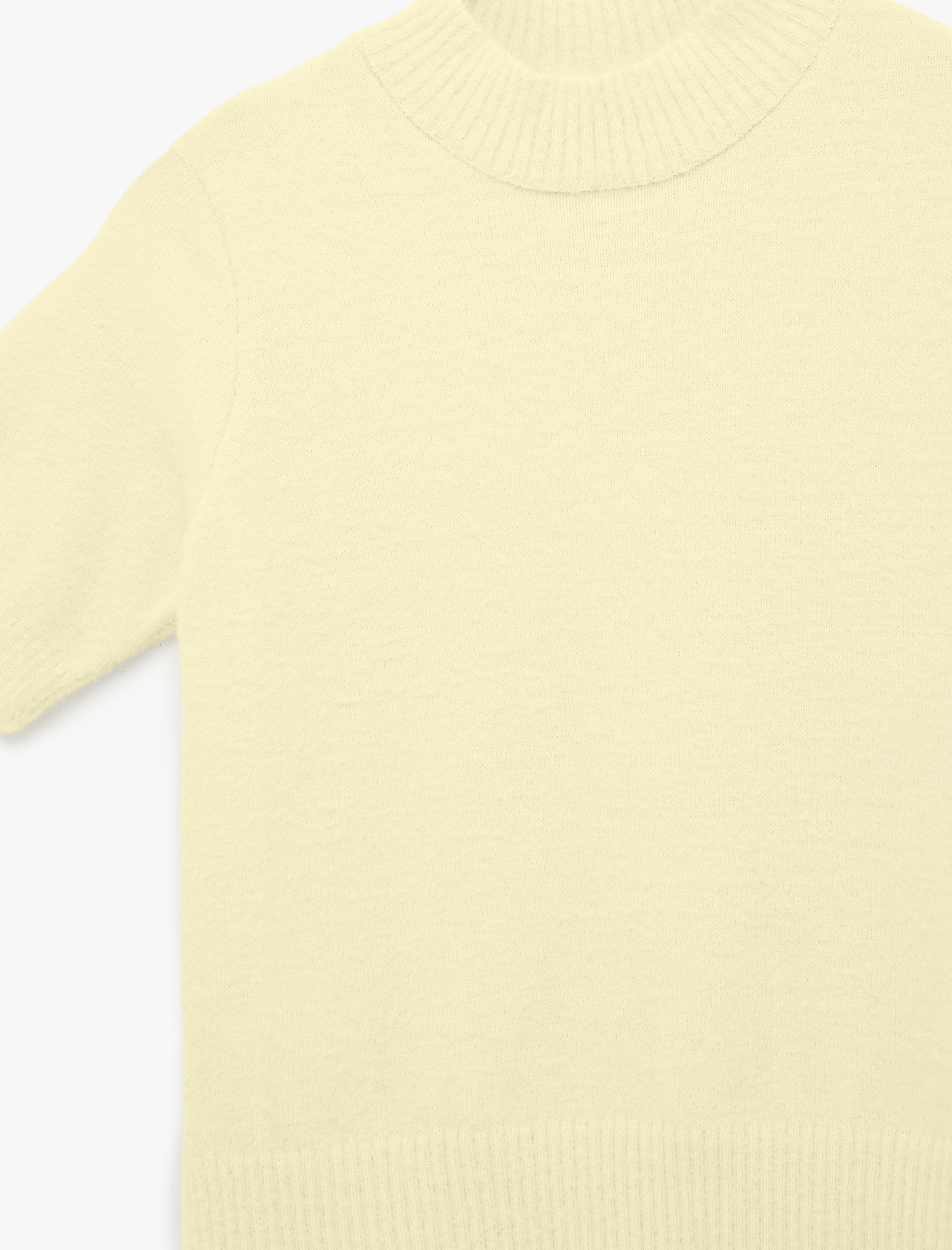   Regular Fit Kısa Kollu Dik Yaka Triko Kazak