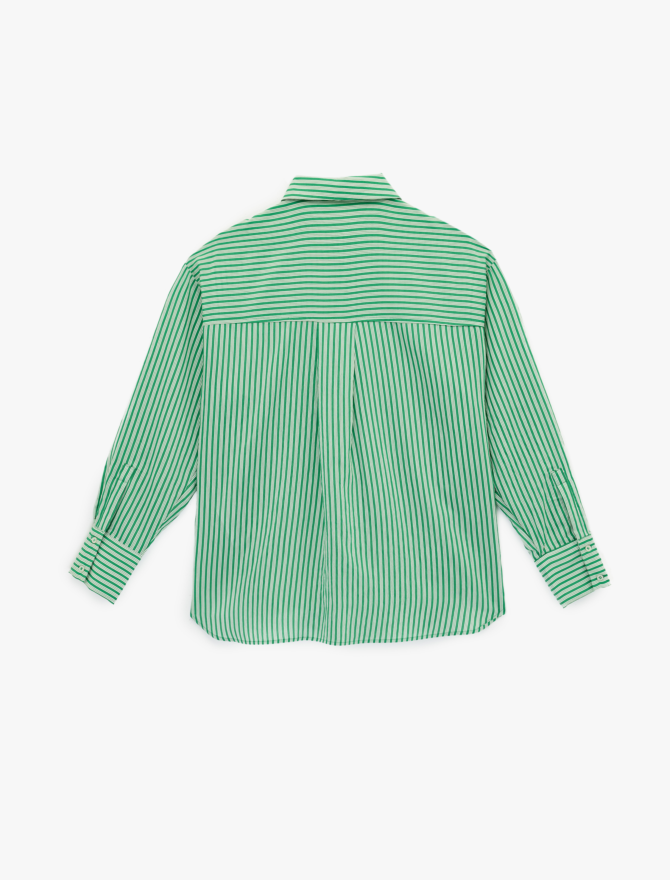   Regular Fit Uzun Kollu Klasik Yaka Viskon Çizgili Gömlek