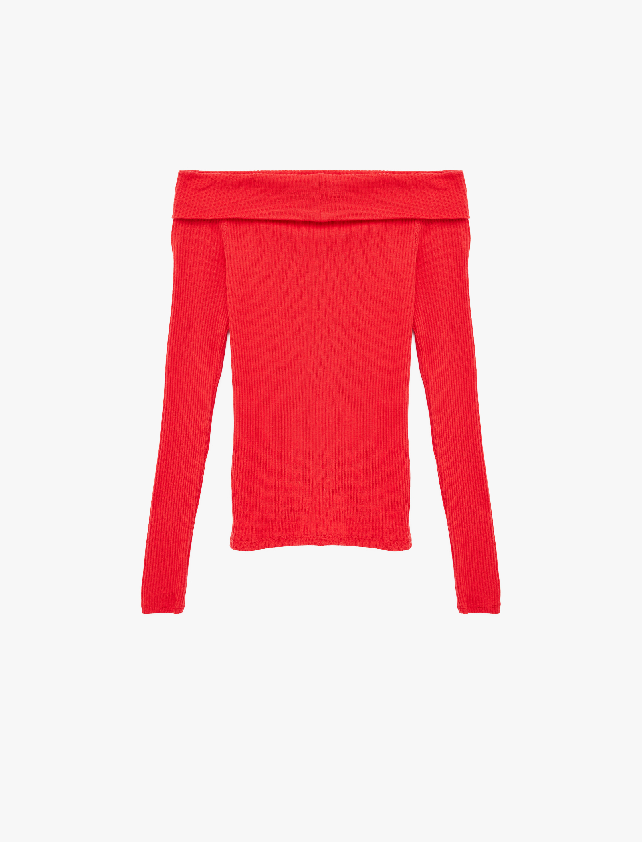   Pamuklu Uzun Kollu Madonna Yaka Tişört