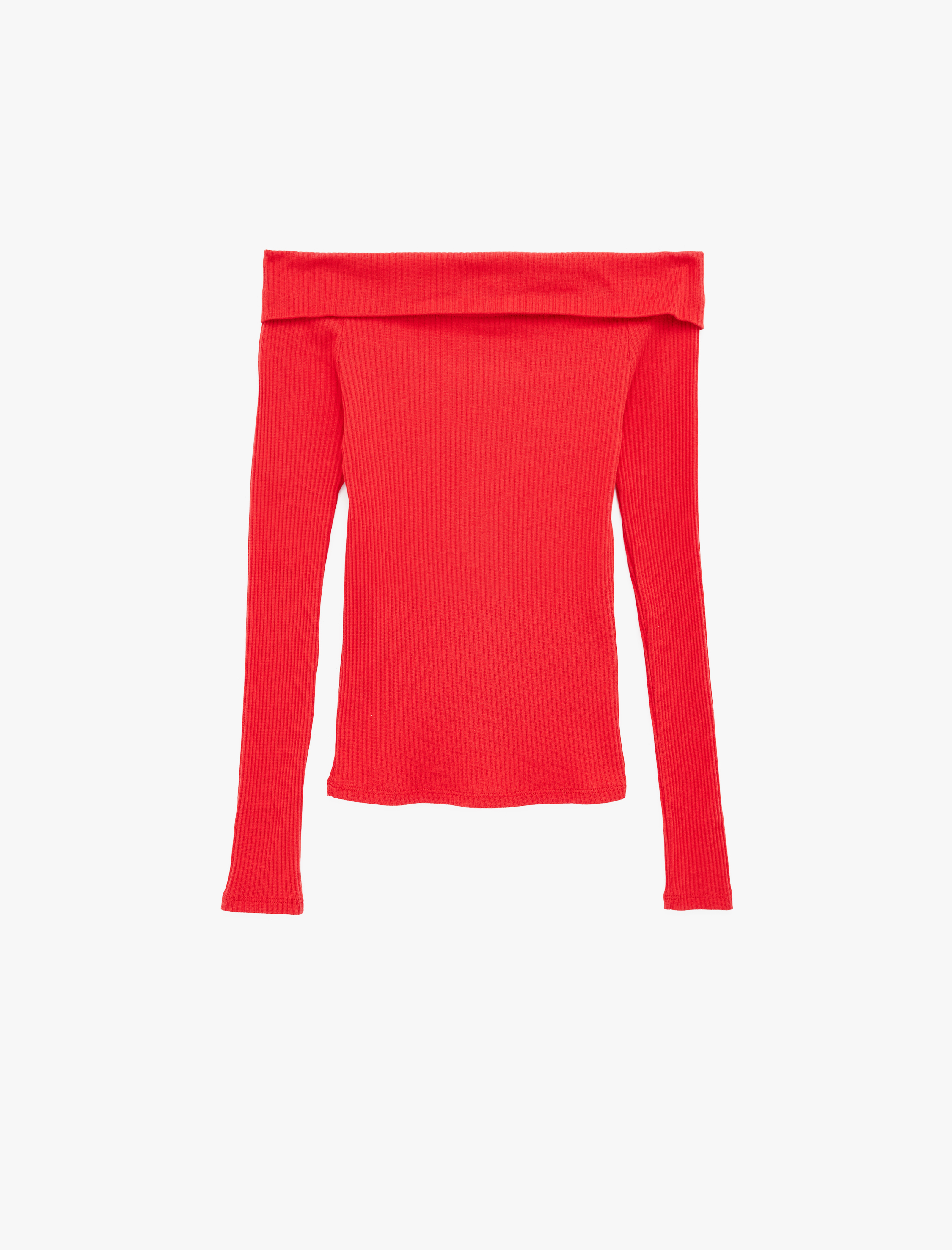   Pamuklu Uzun Kollu Madonna Yaka Tişört