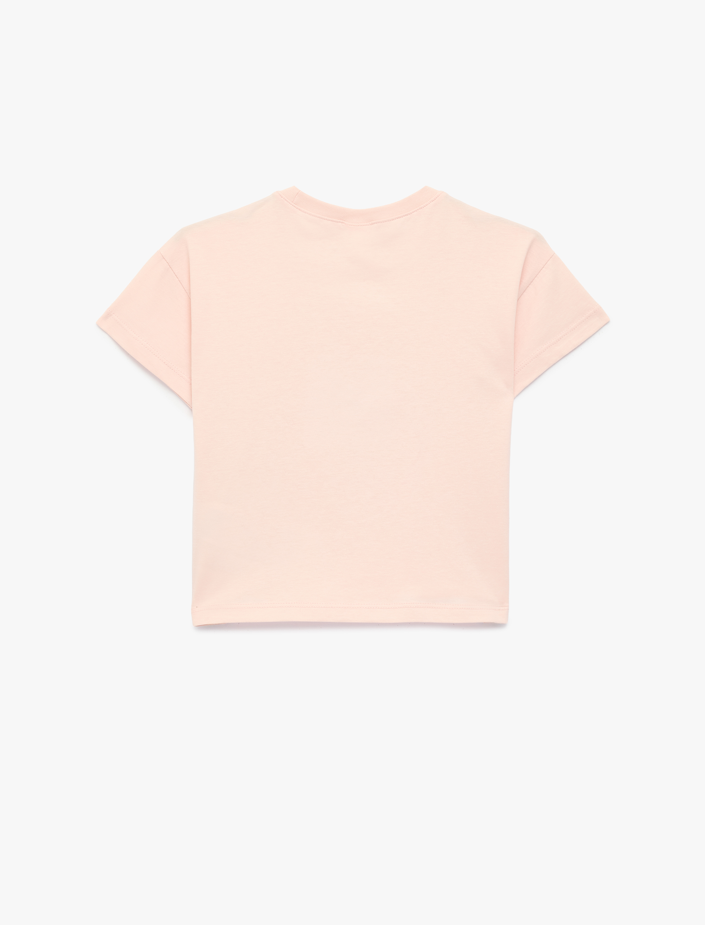  Kız Bebek Kısa Kollu Bisiklet Yaka Fiyonklu Pamuklu Tişört