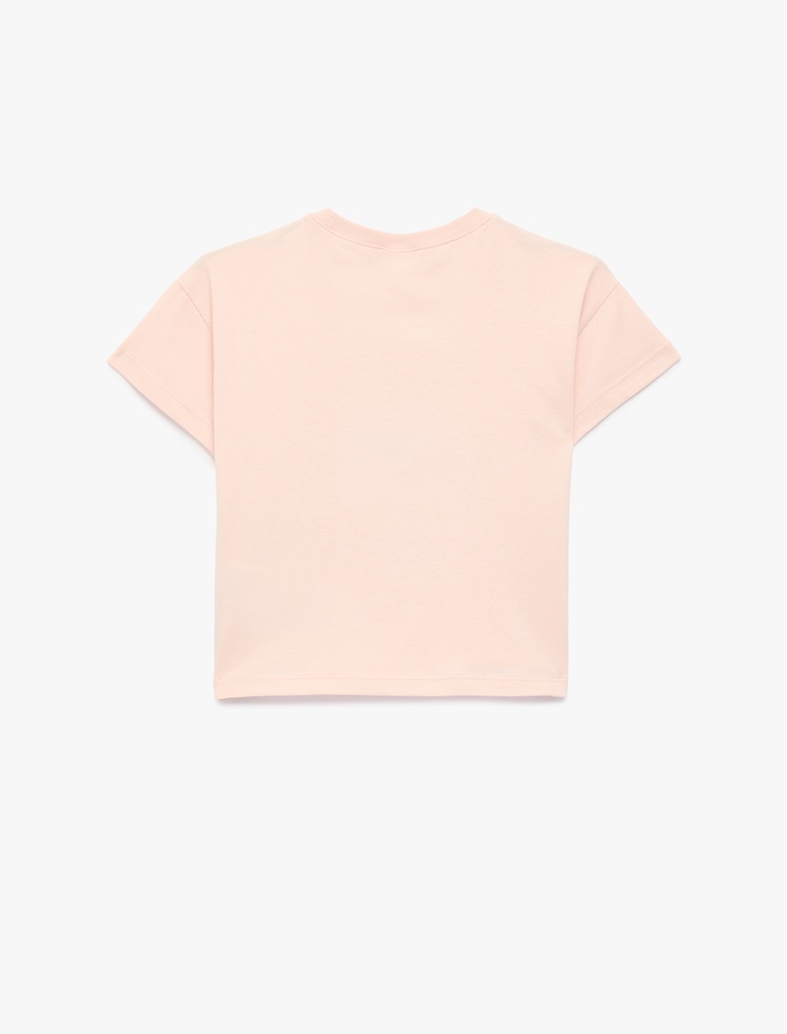Kız Bebek Kısa Kollu Bisiklet Yaka Fiyonklu Pamuklu Tişört