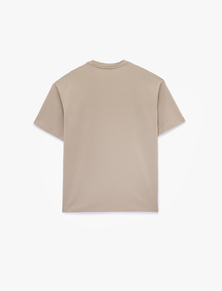  Kısa Kollu Bisiklet Yaka Pamuklu Rahat Kalıp Basic Spor Tişört