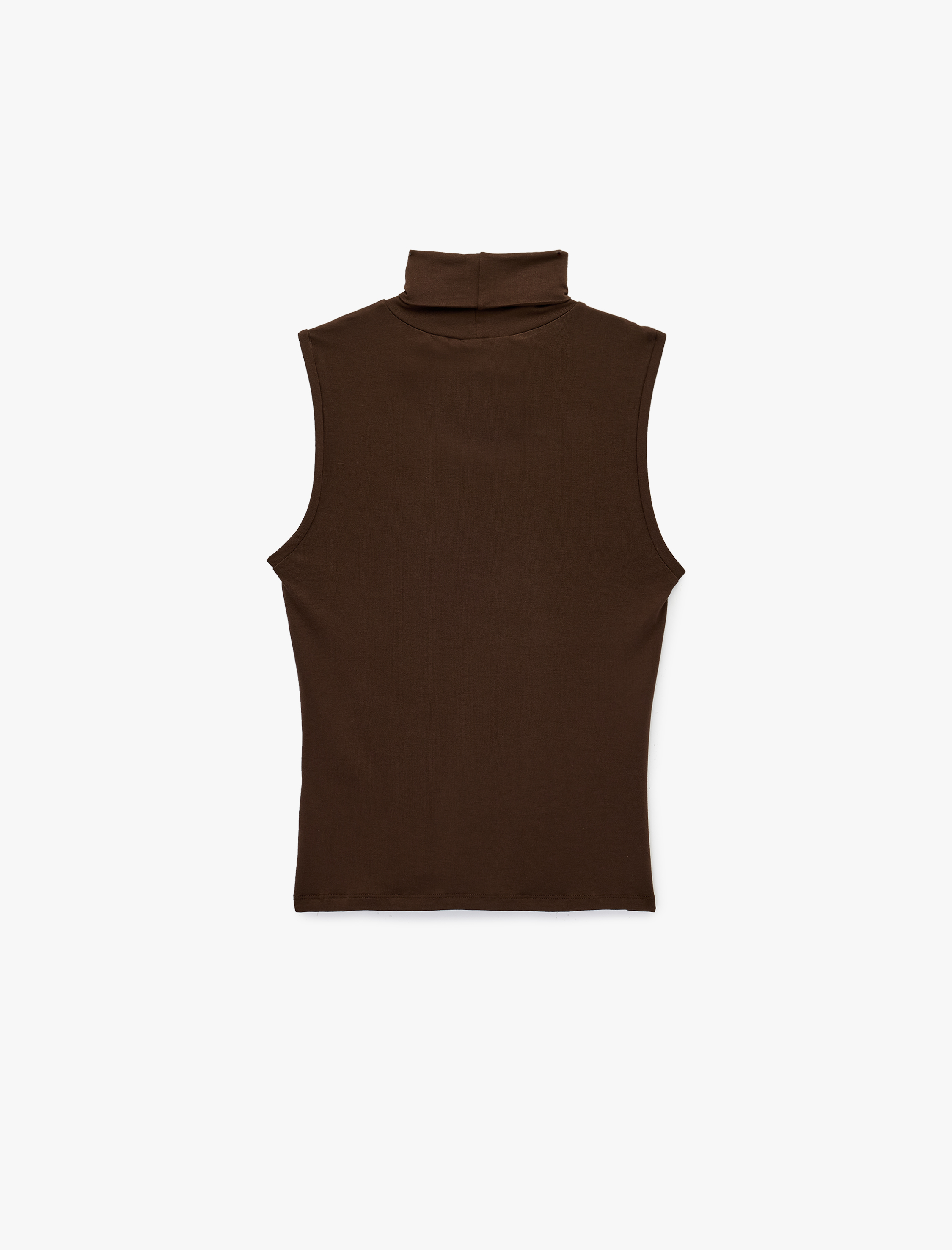   Slim Fit Kolsuz Dik Yaka Viskon Bluz