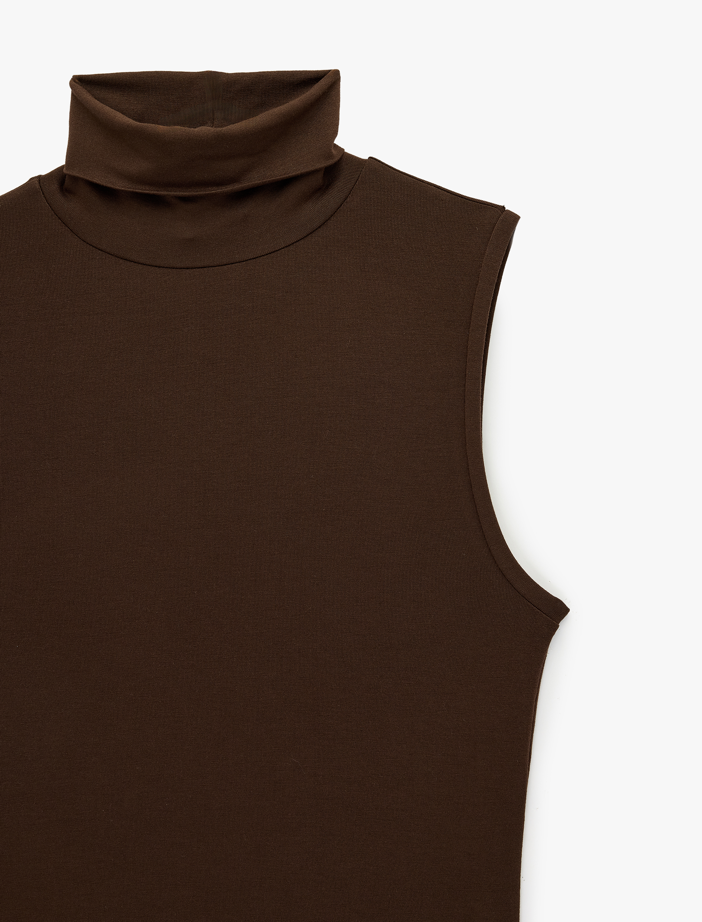   Slim Fit Kolsuz Dik Yaka Viskon Bluz