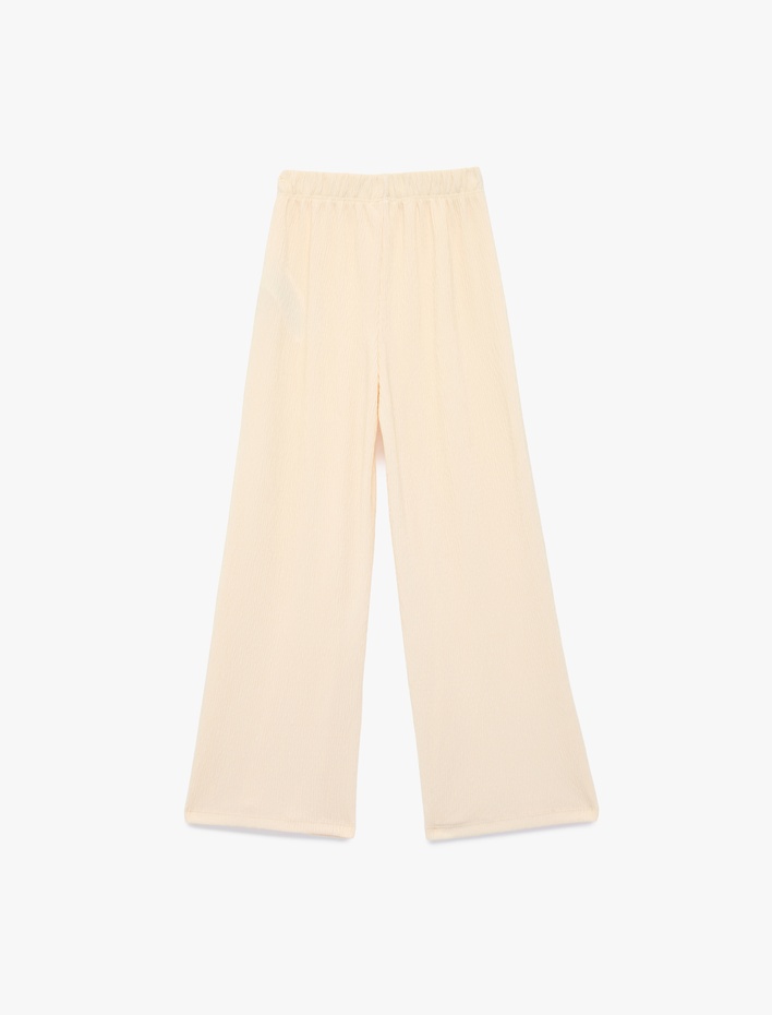 Kız Çocuk Beli Lastikli Rahat Kesim Basic Pantolon