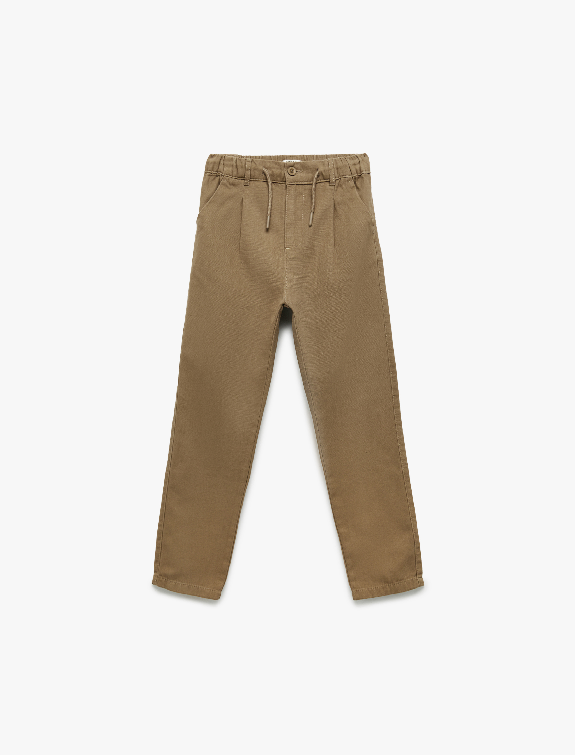  Erkek Çocuk Pamuklu Düğme Detaylı Basic Pantolon