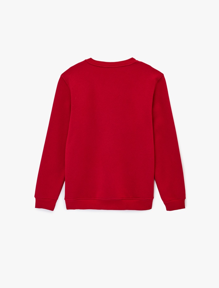  Uzun Kollu Şardonlu Yarım Fermuarlı Sweatshirt