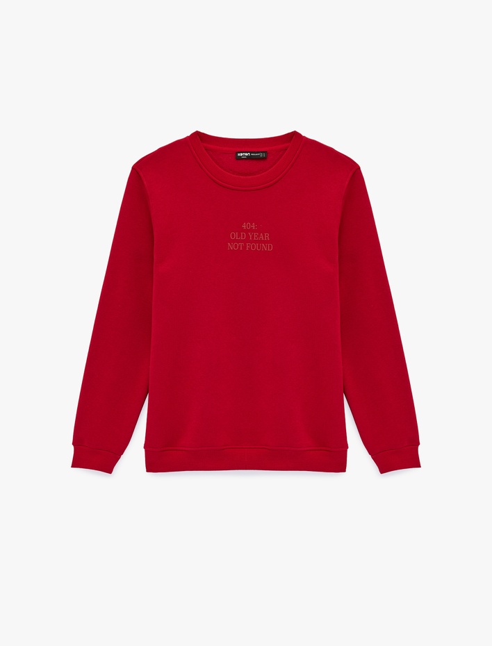  Uzun Kollu Şardonlu Yarım Fermuarlı Sweatshirt